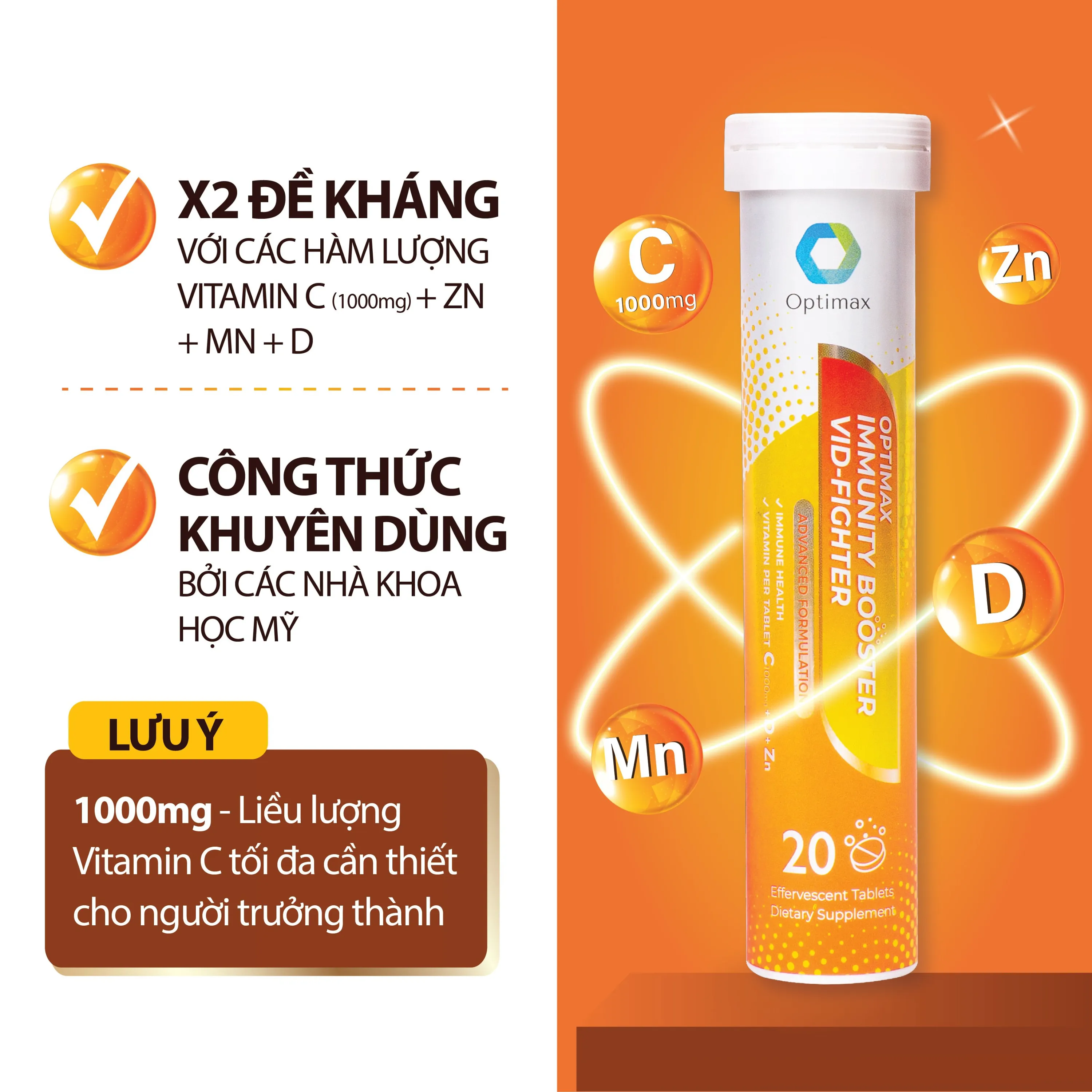 VIÊN SỦI TĂNG SỨC ĐỀ KHÁNG OPTIMAX IMMUNITY BOOSTER VID-FIGHTER 20V 3