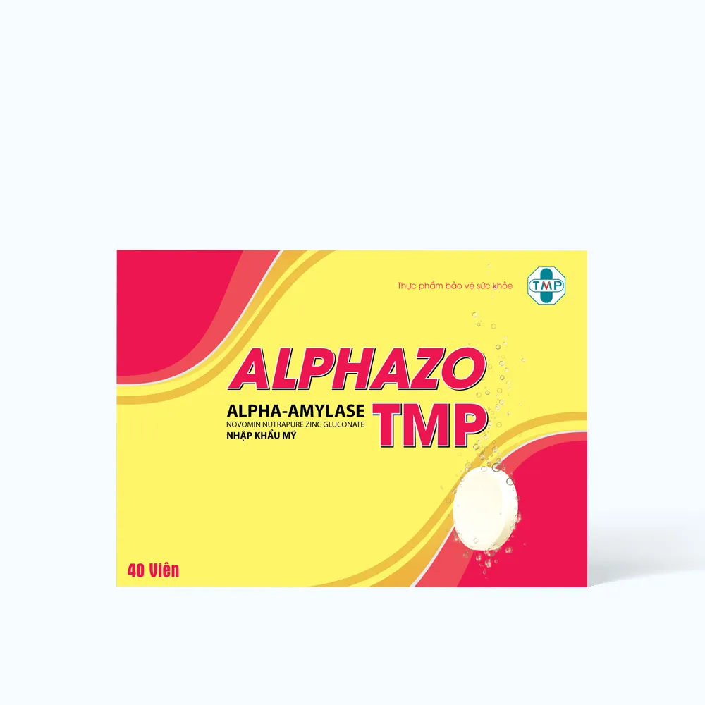 Viên sủi Thiên Minh Phúc Alphazo giảm đầy hơi, khó tiêu, ợ chua (Hộp 4 tuýp x 10 viên)