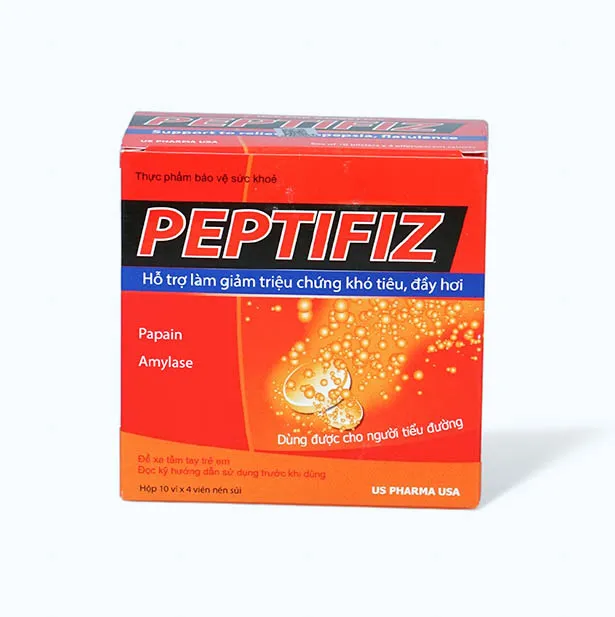 Viên sủi uống US Pharma Peptifiz (Hộp 40 viên) hỗ trợ giảm khó tiêu, đầy hơi 4