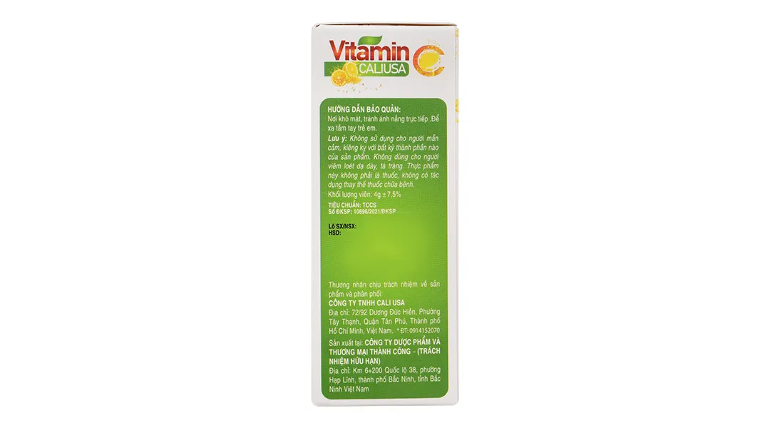Viên Sủi Vitamin C Caliusa hộp 10 viên 4