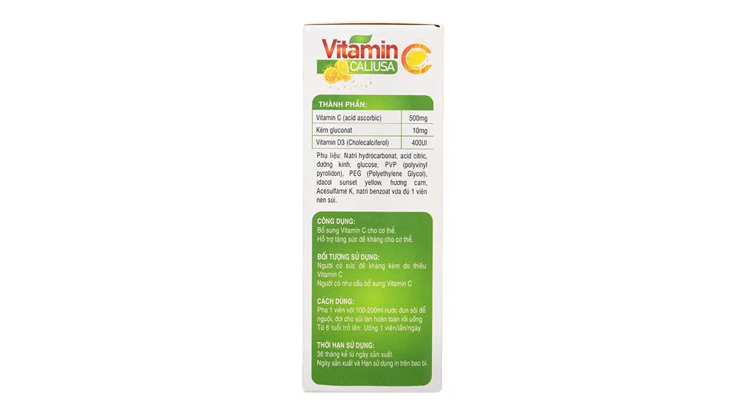 Viên Sủi Vitamin C Caliusa hộp 10 viên 5