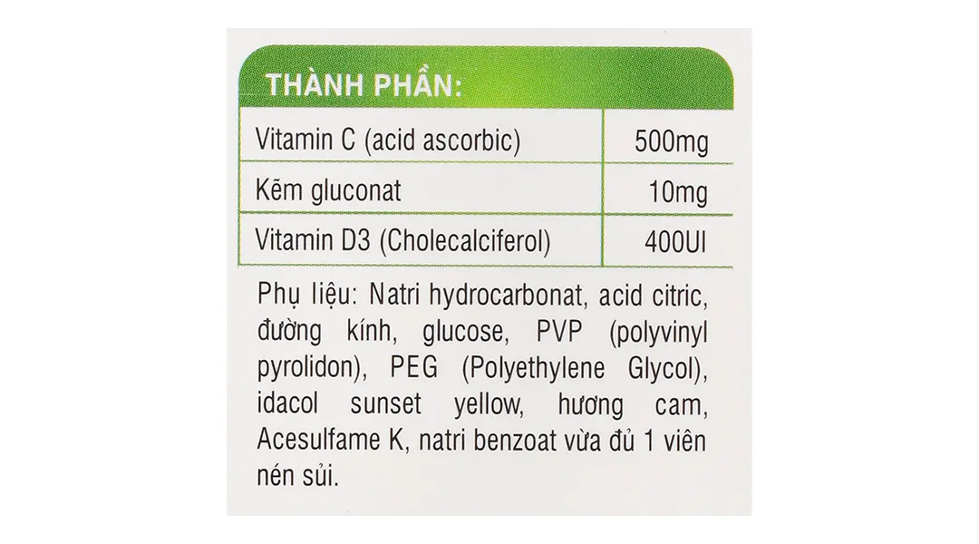 Viên Sủi Vitamin C Caliusa hộp 10 viên 6