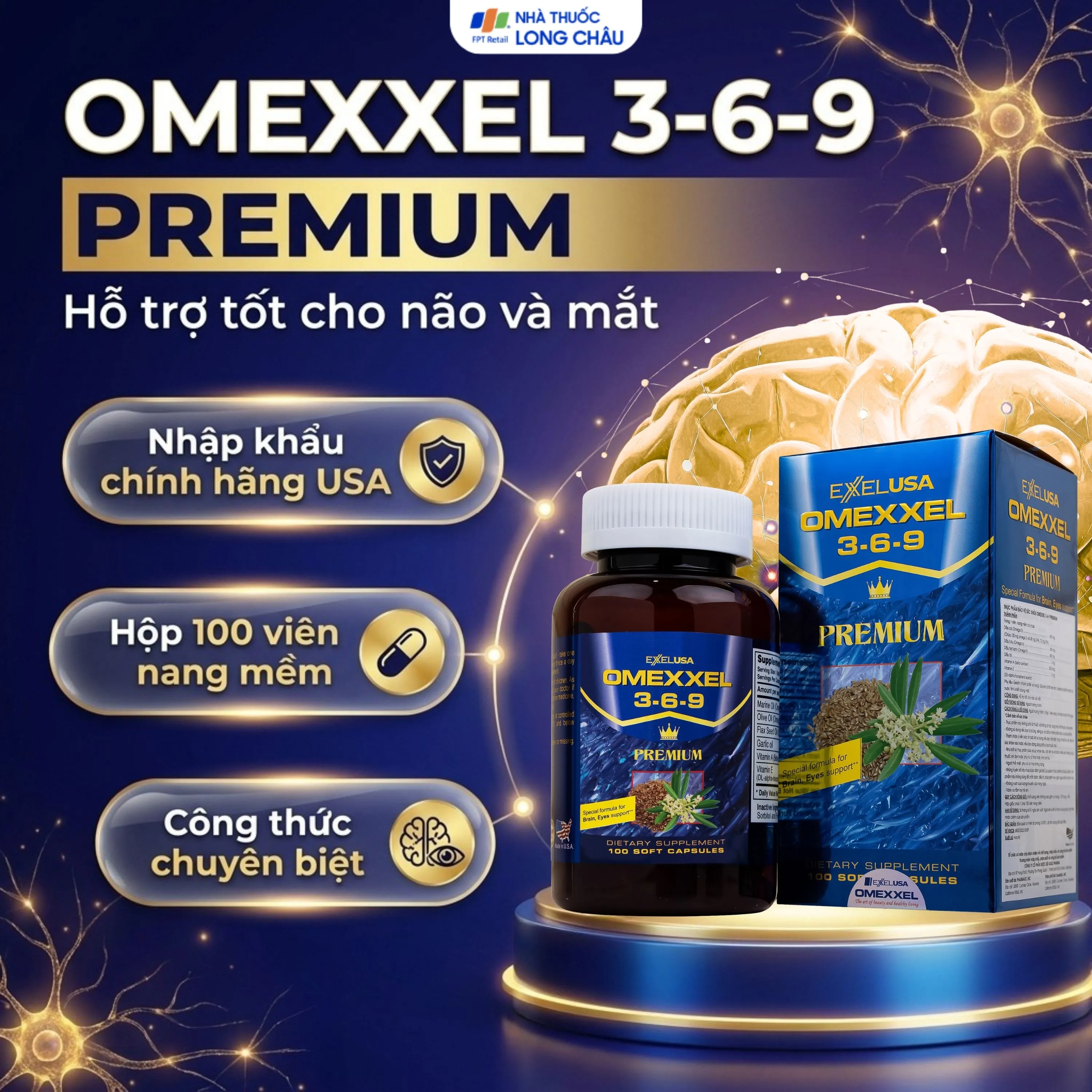 VIÊN UỐNG BỔ SUNG OMEGA 3-6-9 PREMIUM OMEXXEL 100V 2