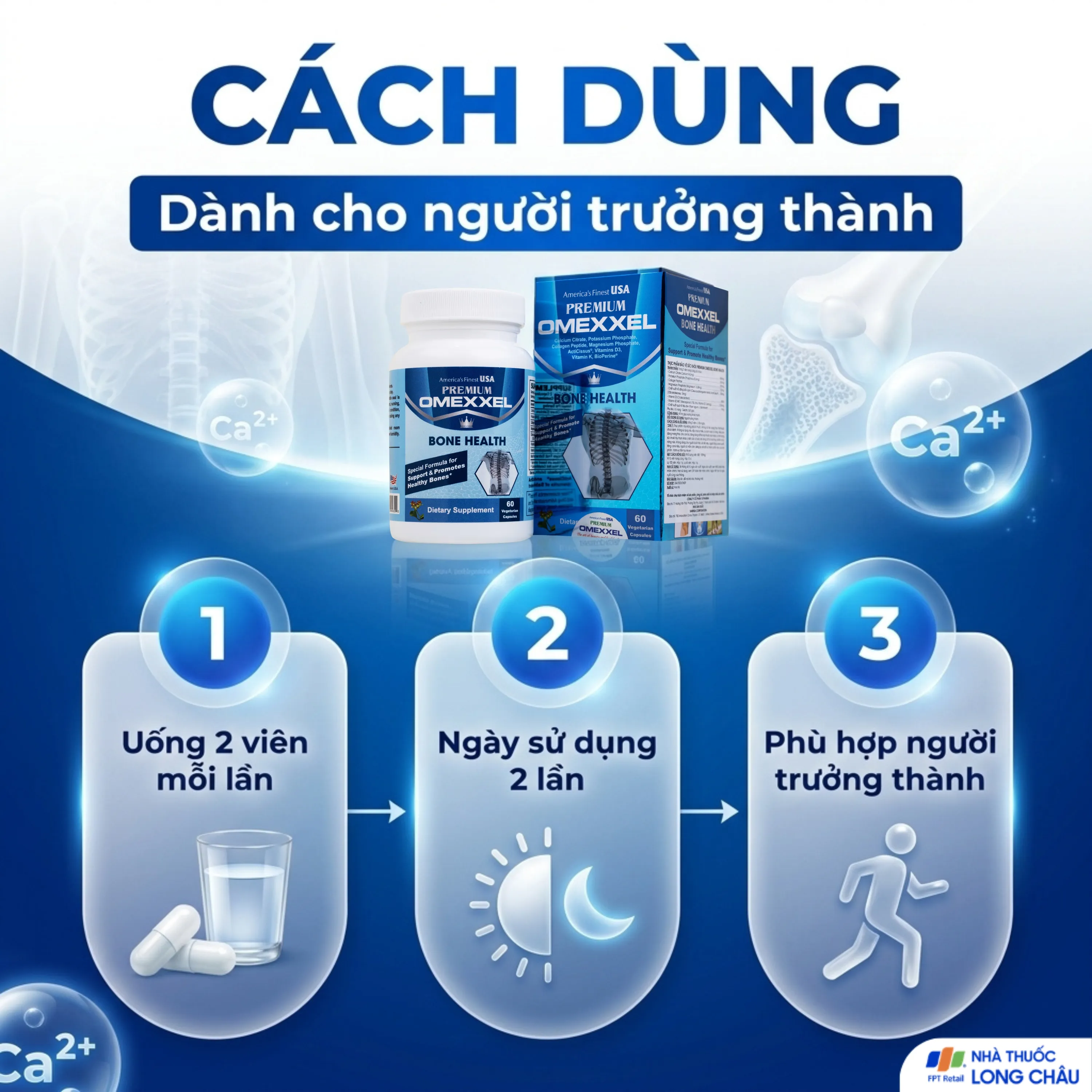 VIÊN UỐNG BỔ XƯƠNG KHỚP PREMIUM OMEXXEL BONE HEALTH 60V 5