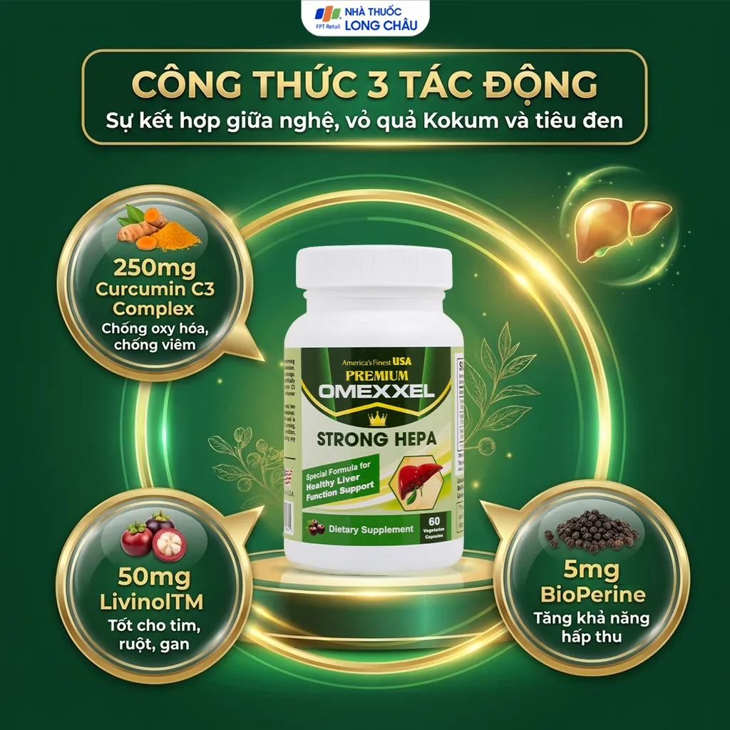 VIÊN UỐNG BẢO VỆ GAN PREMIUM OMEXXEL STRONG HEPA 60V 3