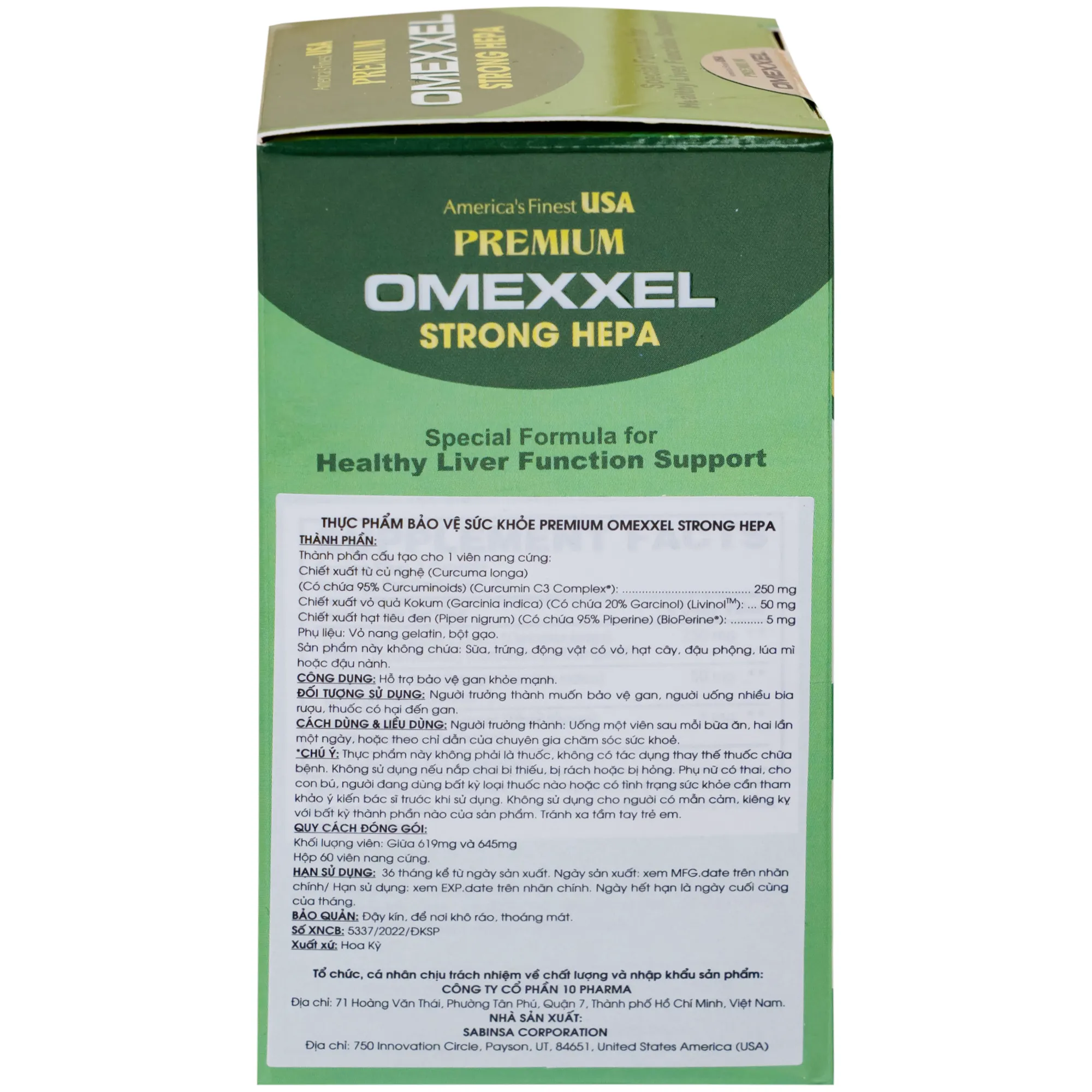 VIÊN UỐNG BẢO VỆ GAN PREMIUM OMEXXEL STRONG HEPA 60V 10