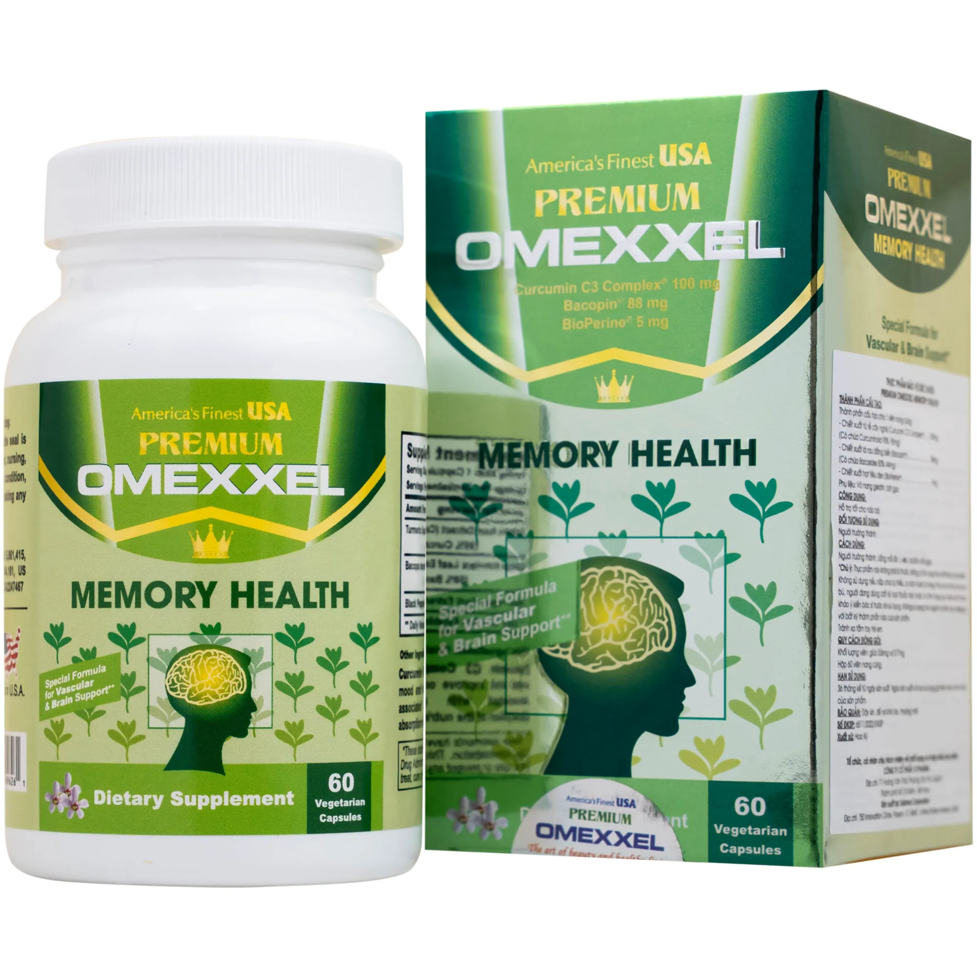 VIÊN UỐNG CẢI THIỆN TRÍ NHỚ PREMIUM OMEXXEL MEMORY HEALTH 60V