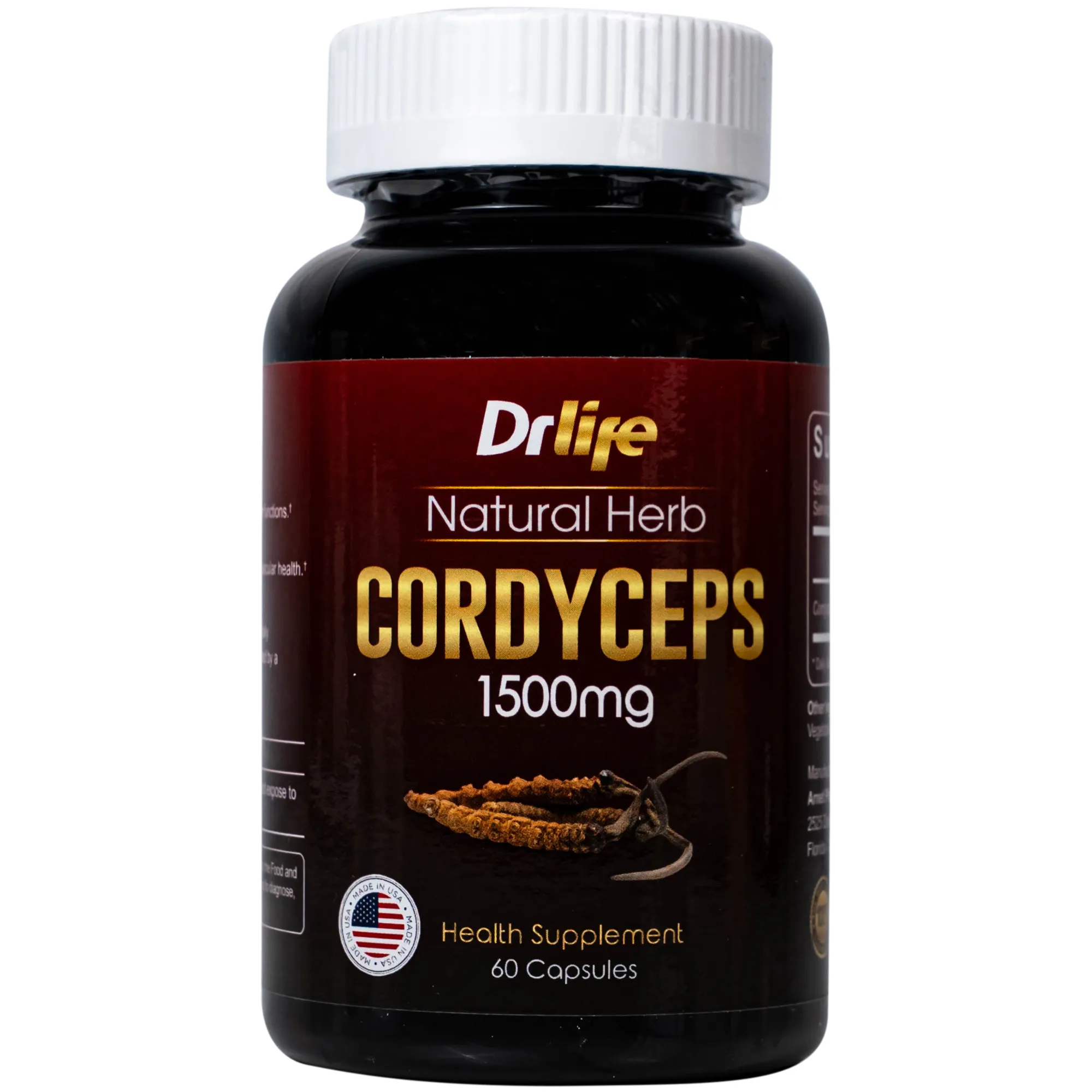 VIÊN UỐNG ĐÔNG TRÙNG HẠ THẢO DR LIFE NATURAL HERB CORDYCEPS 1500MG 60V 6