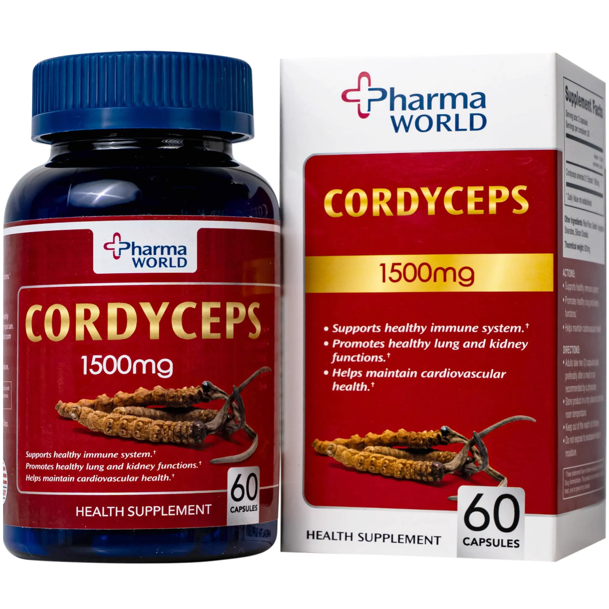 VIÊN UỐNG ĐÔNG TRÙNG HẠ THẢO PHARMA WORLD CORDYCEPS 1500MG 60V