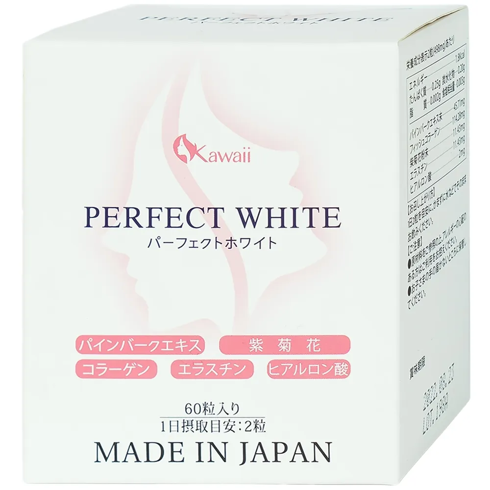 VIÊN UỐNG ĐẸP DA, CHỐNG LÃO HÓA, GIÚP DA TRẮNG SÁNG PERFECT WHITE JPANWELL 60V