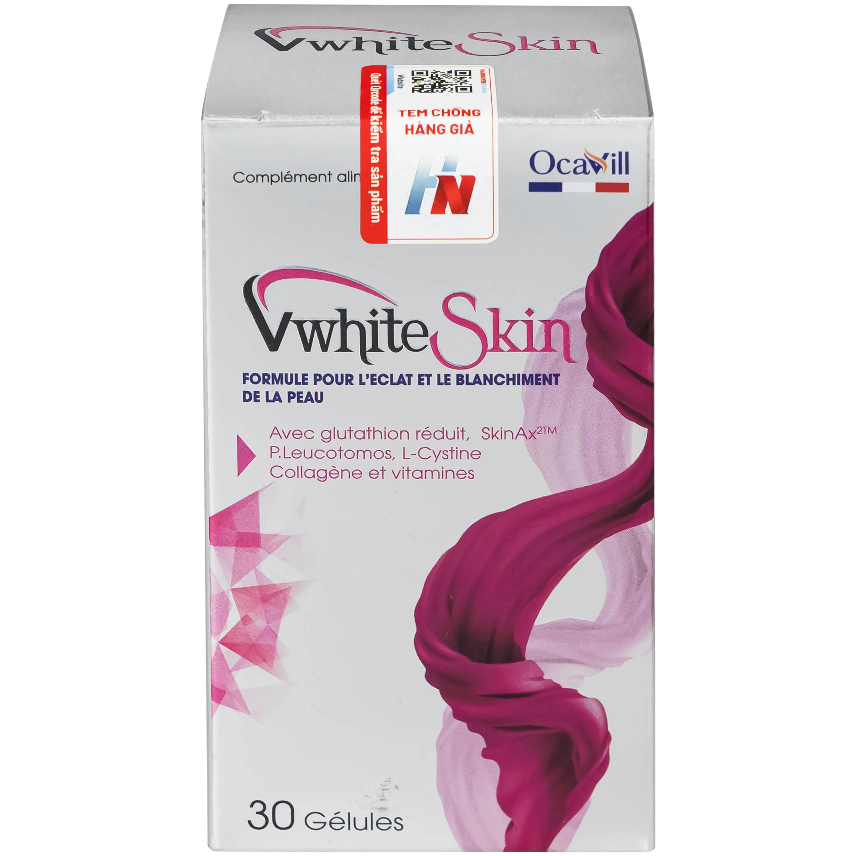 VIÊN UỐNG ĐẸP DA GIÚP TĂNG ĐÀN HỒI, GIẢM LÃO HÓA DA VWHITESKIN OCAVILL 30V 8