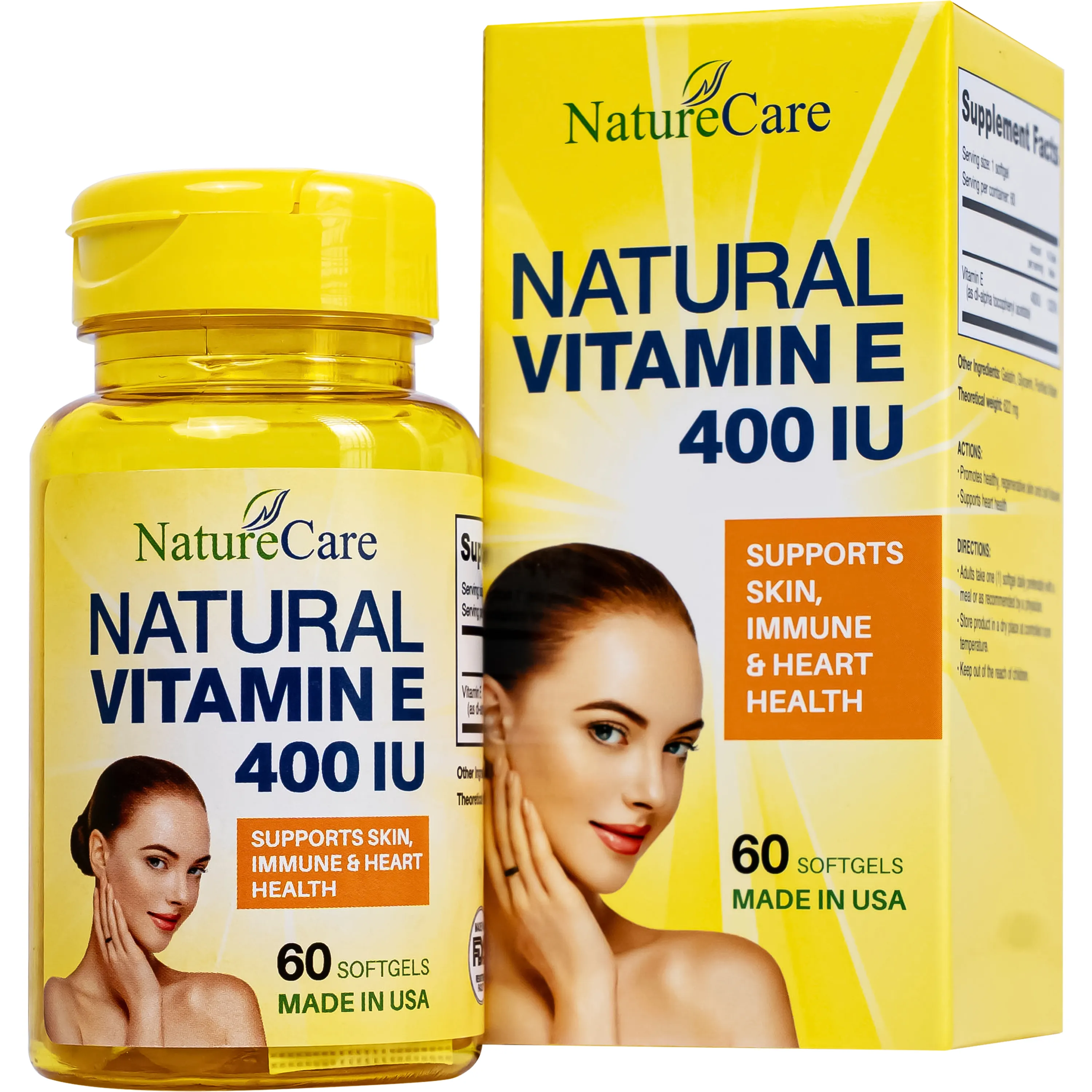 VIÊN UỐNG ĐẸP DA NATURAL VITAMIN E 400IU NATURECARE 60V