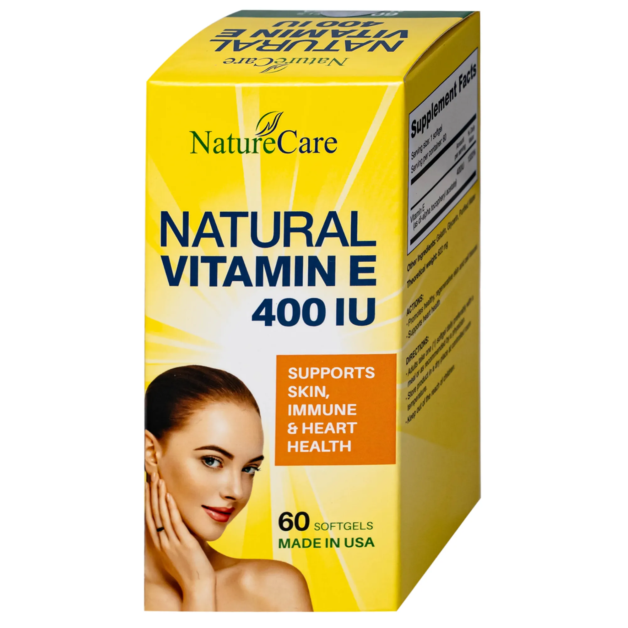 VIÊN UỐNG ĐẸP DA NATURAL VITAMIN E 400IU NATURECARE 60V 7