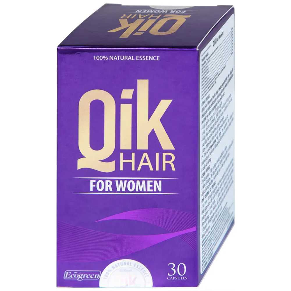 VIÊN UỐNG  GIÚP GIẢM RỤNG TÓC Ở NỮ GIỚI QIK HAIR FOR WOMEN ECOGREEN 30V 9