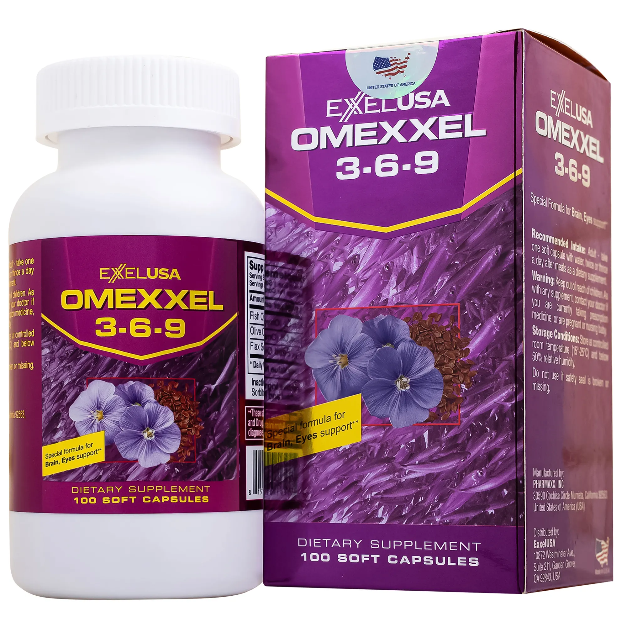 VIÊN UỐNG BỔ MẮT, TỐT CHO TRÍ NÃO, TIM MẠCH OMEXXEL 3-6-9 EXCELIFE 100V