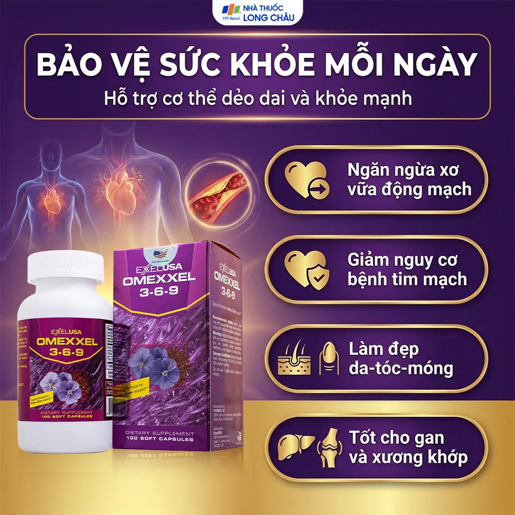 VIÊN UỐNG BỔ MẮT, TỐT CHO TRÍ NÃO, TIM MẠCH OMEXXEL 3-6-9 EXCELIFE 100V 4