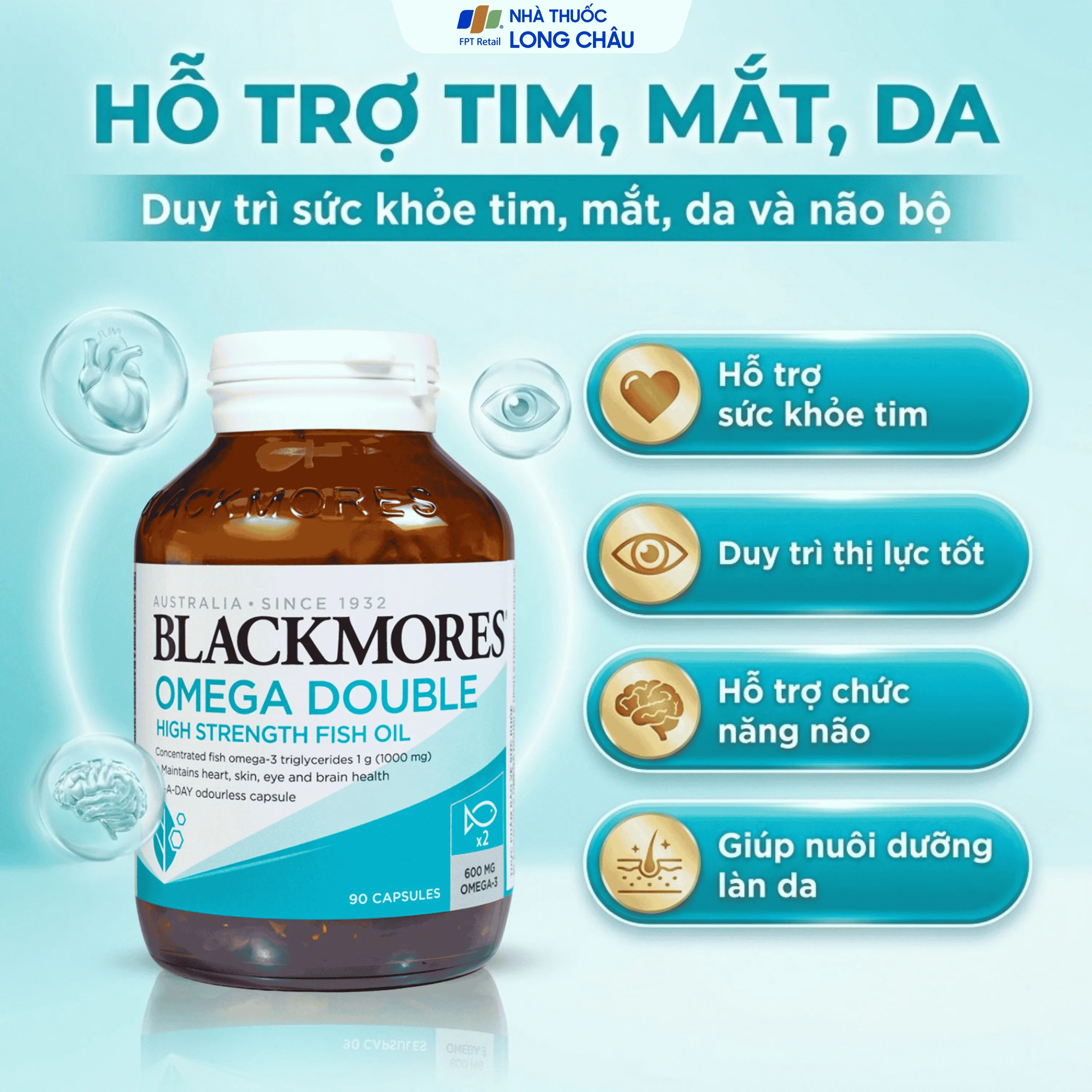 VIÊN UỐNG BỔ MẮT BLACKMORES OMEGA DOUBLE HIGH STRENGTH FISH OIL 90V 2