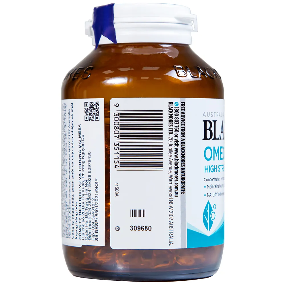 VIÊN UỐNG BỔ MẮT BLACKMORES OMEGA DOUBLE HIGH STRENGTH FISH OIL 90V 9
