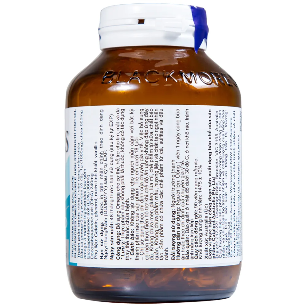 VIÊN UỐNG BỔ MẮT BLACKMORES OMEGA DOUBLE HIGH STRENGTH FISH OIL 90V 10