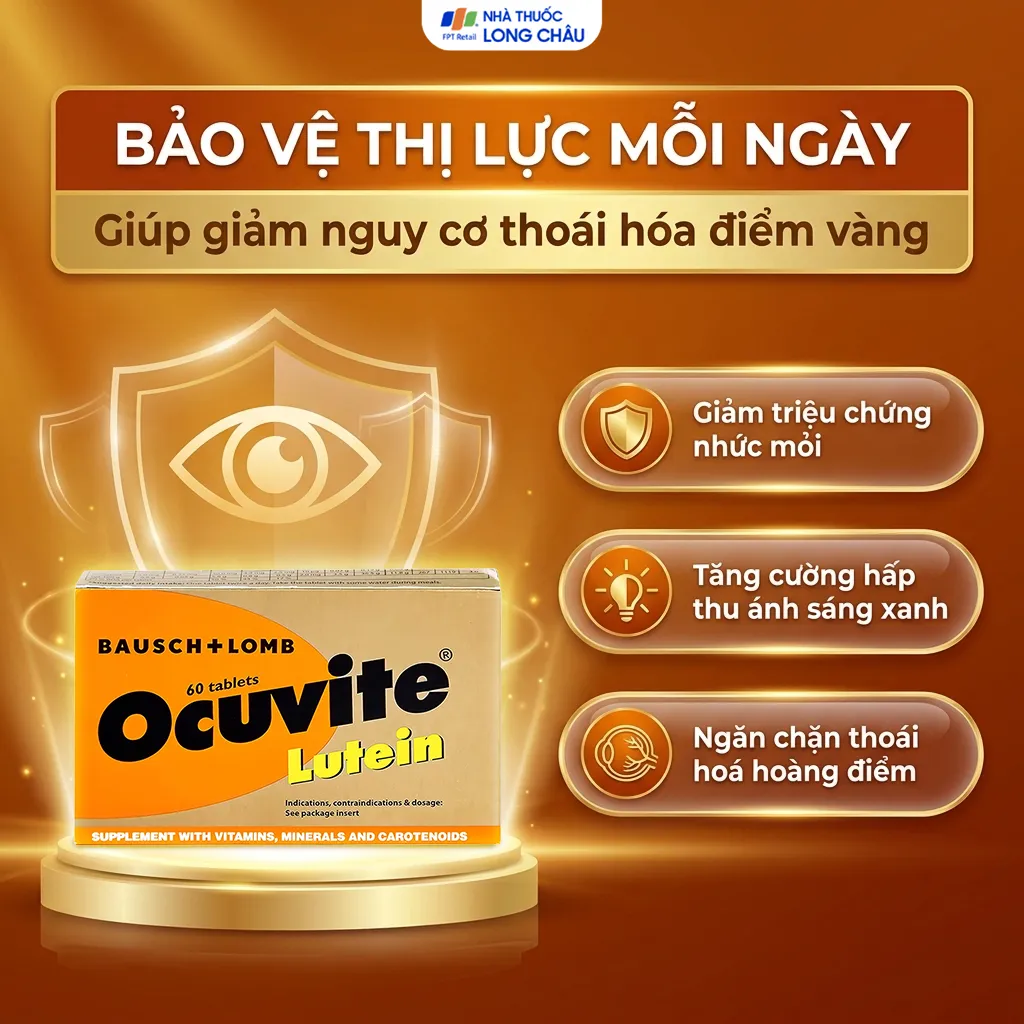 VIÊN UỐNG BỔ MẮT OCUVITE BAUSCH LOMB 3X20 3