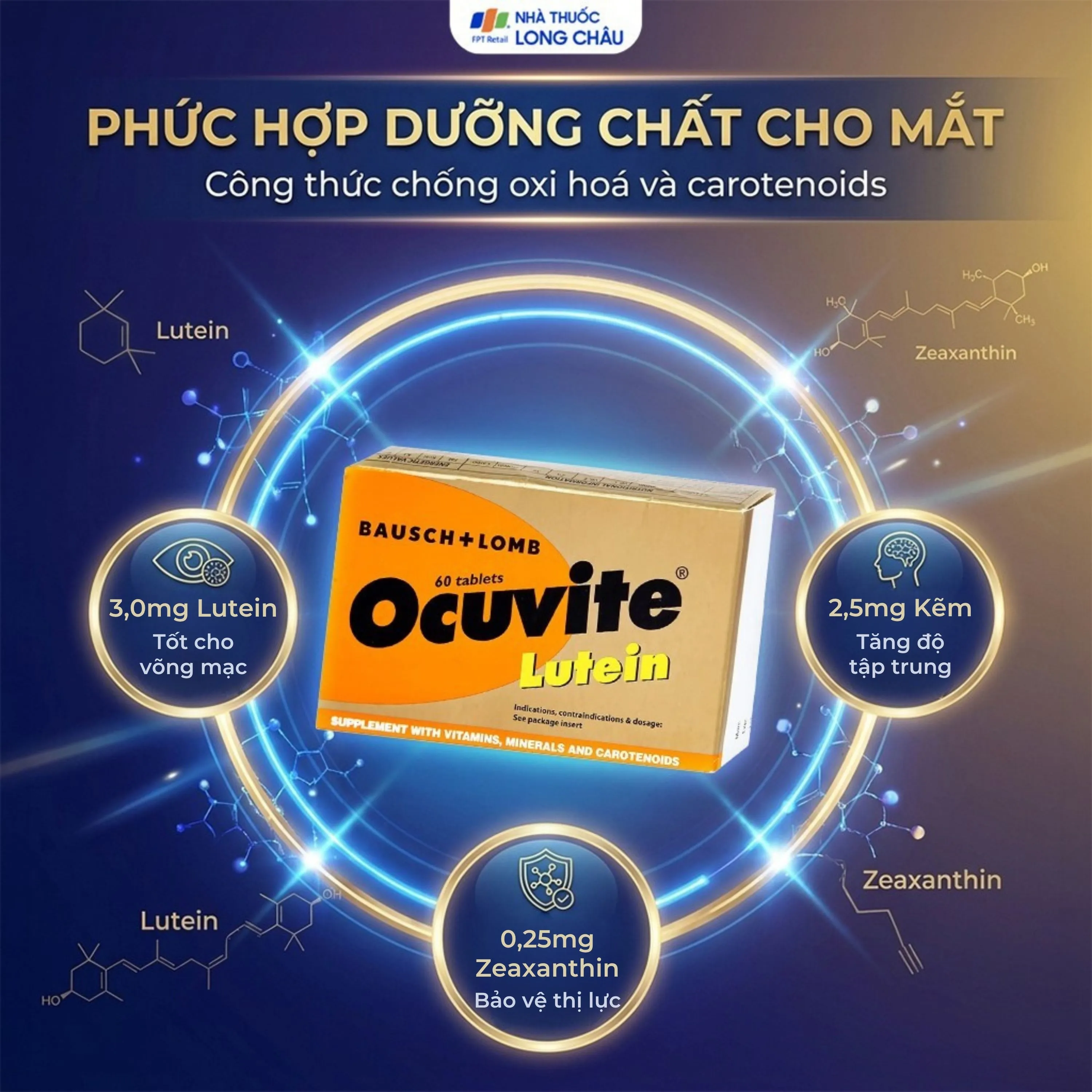 VIÊN UỐNG BỔ MẮT OCUVITE BAUSCH LOMB 3X20 4
