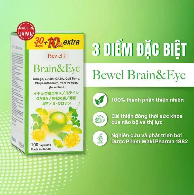 Viên uống bổ não, sáng mắt Bewel Brain & Eye 45 viên