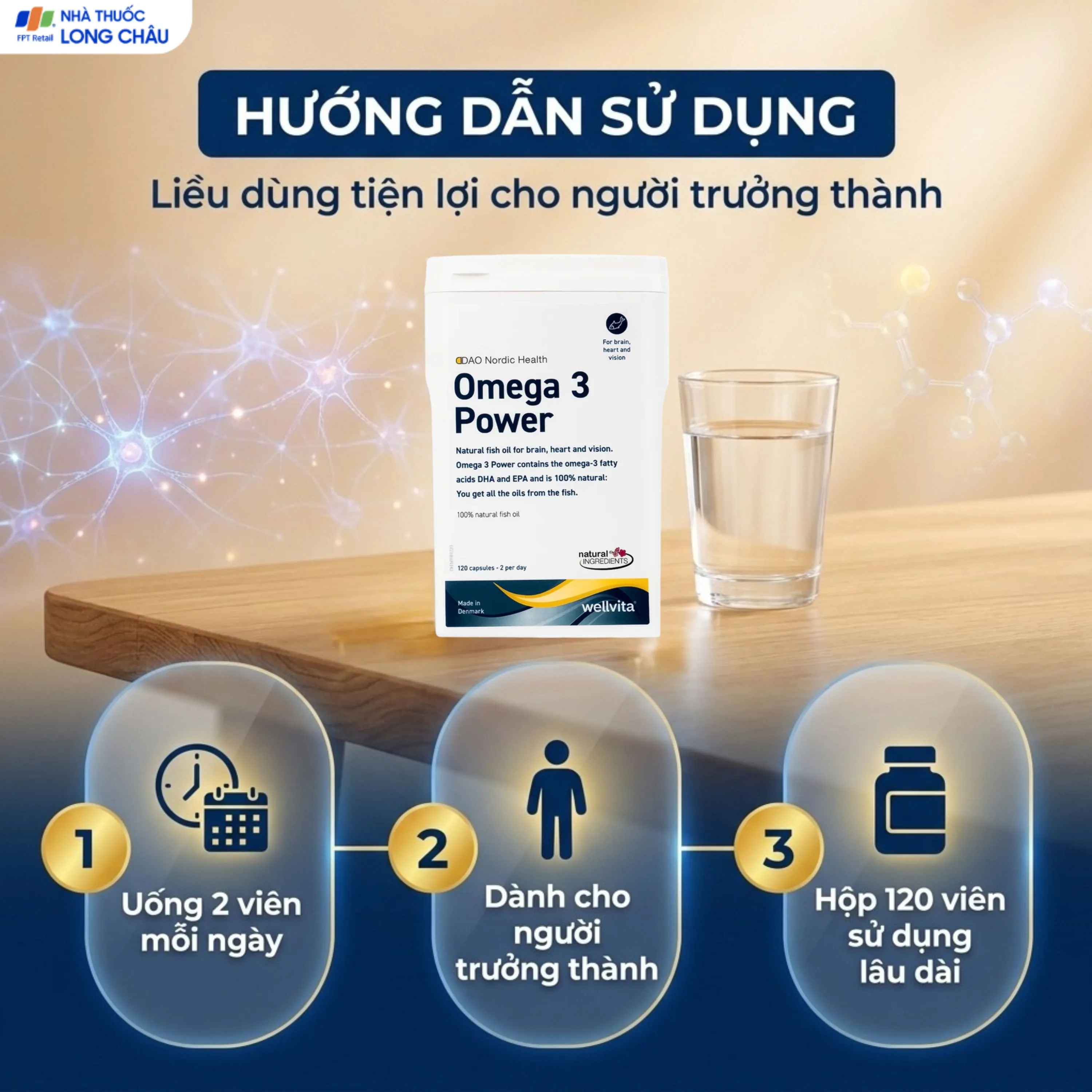 VIÊN UỐNG BỔ NÃO, TIM MẠCH, TĂNG THỊ LỰC VÀ TRÍ NHỚ OMEGA 3 POWER 120V 5