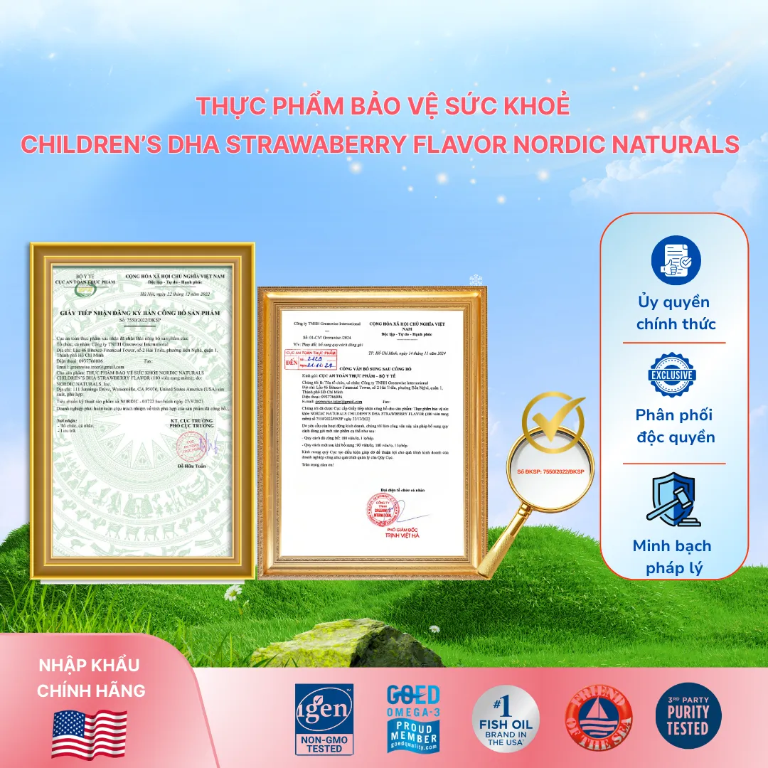 VIÊN UỐNG BỔ NÃO CHO TRẺ NORDIC NATURALS CHILDREN'S DHA STRAWBERRY FLAVOR 90V 7