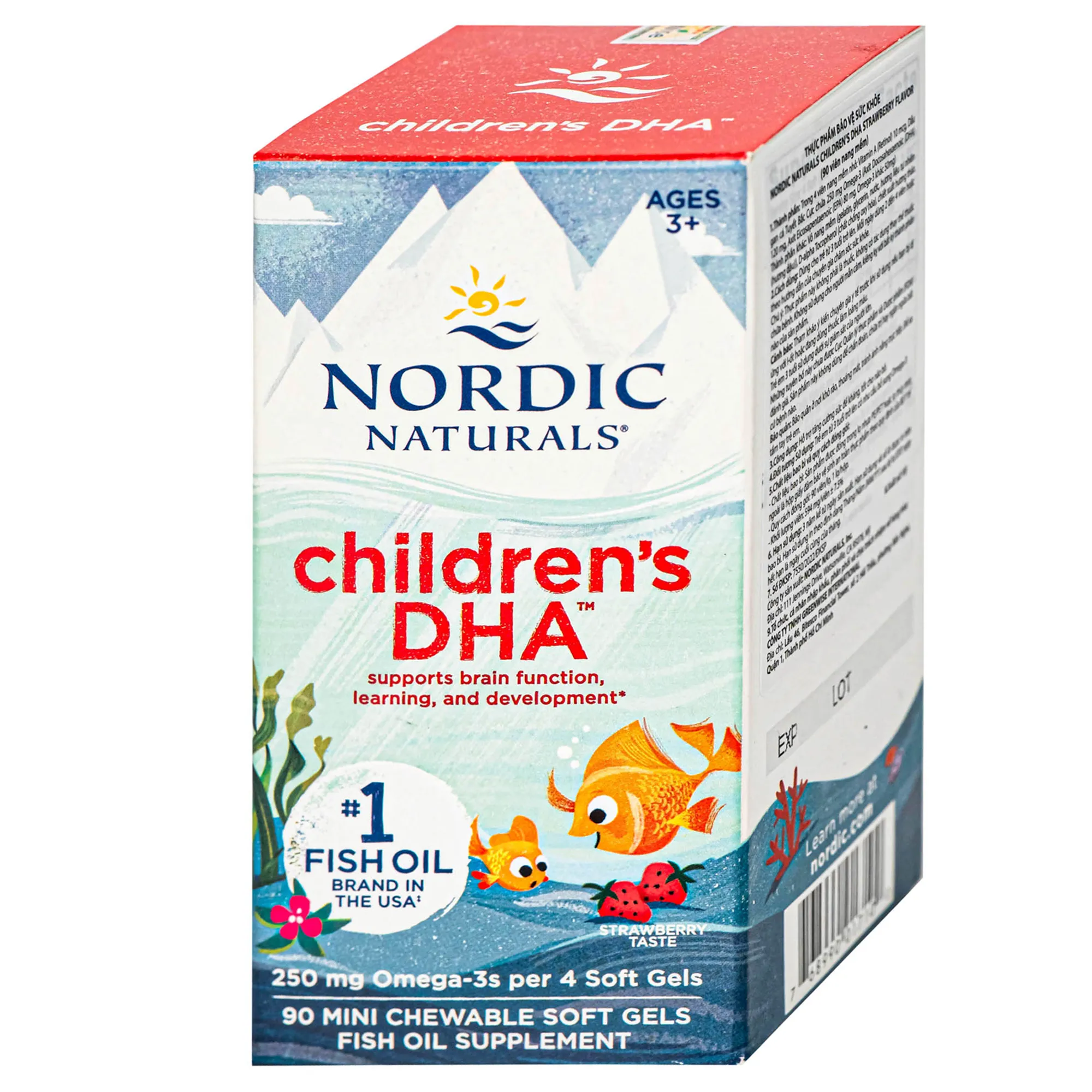VIÊN UỐNG BỔ NÃO CHO TRẺ NORDIC NATURALS CHILDREN'S DHA STRAWBERRY FLAVOR 90V 11