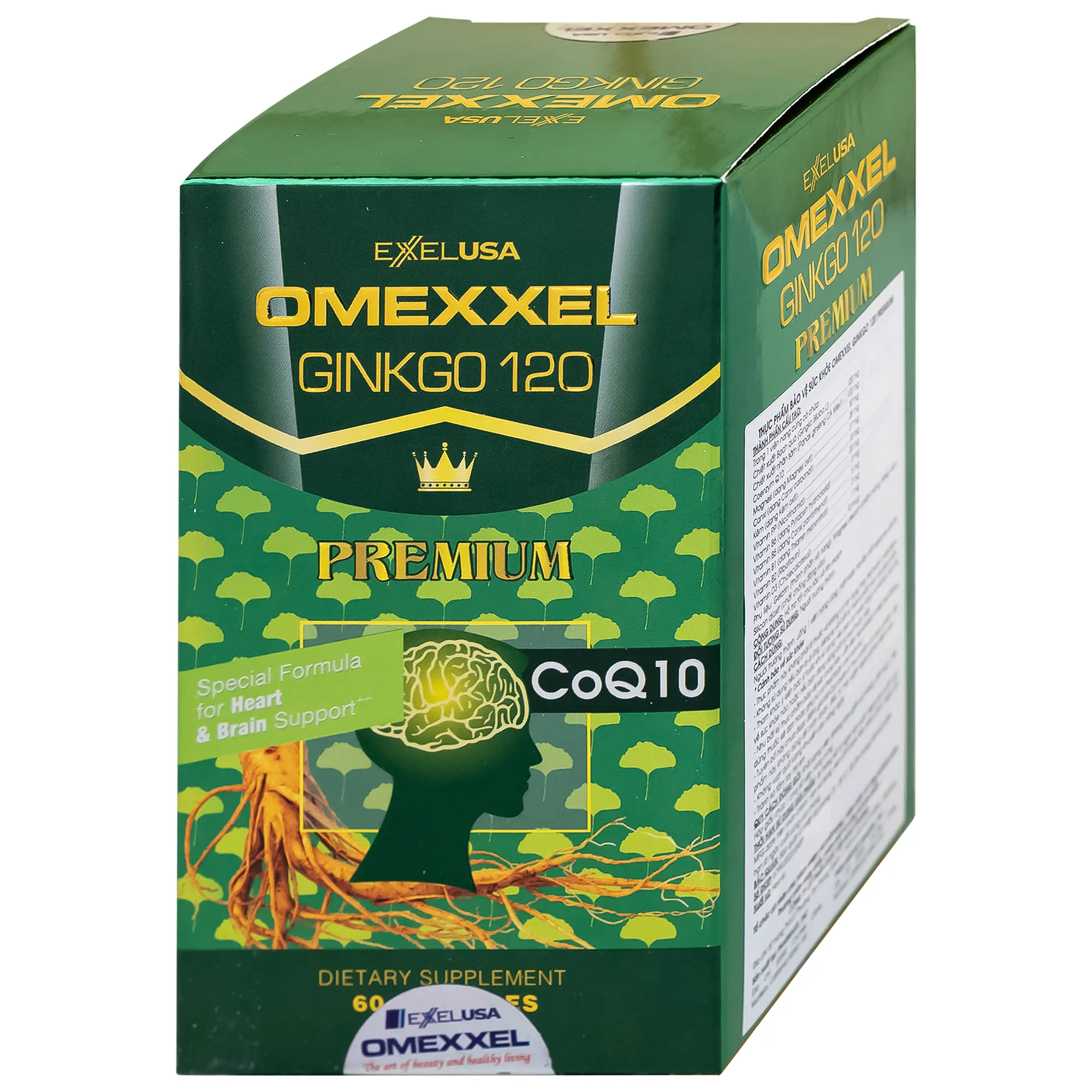 VIÊN UỐNG BỔ NÃO GINKGO 120 PREMIUM OMEXXEL 60V 6