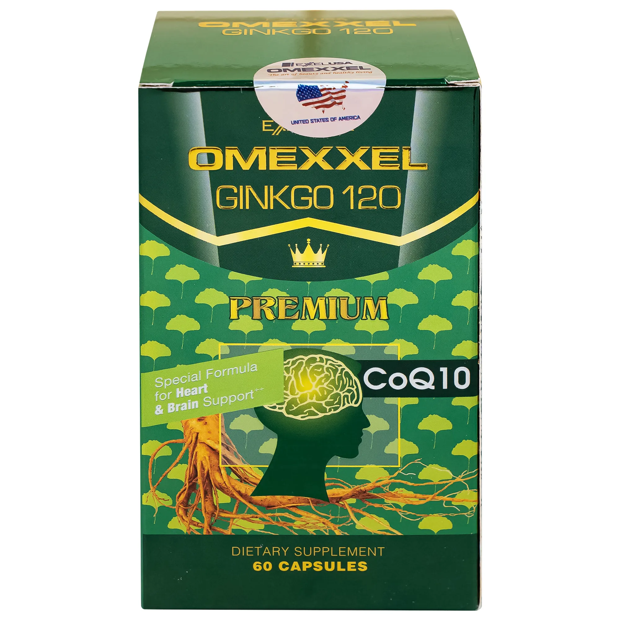 VIÊN UỐNG BỔ NÃO GINKGO 120 PREMIUM OMEXXEL 60V 8