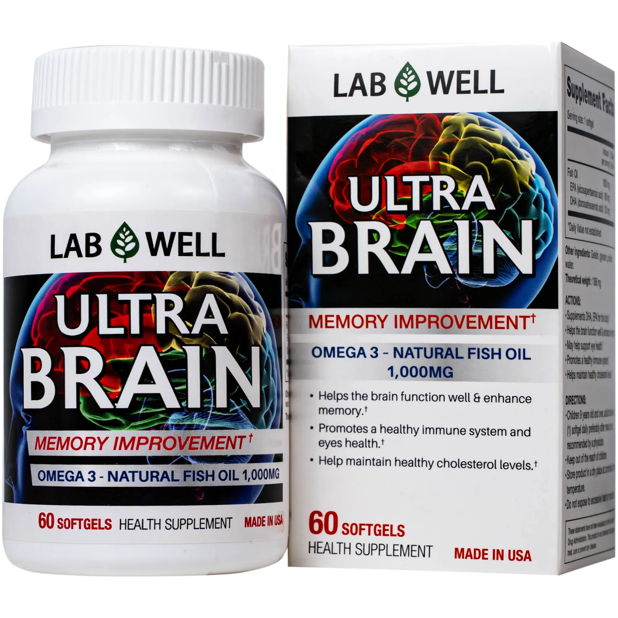 VIÊN UỐNG BỔ NÃO LAB WELL ULTRA BRAIN 60V