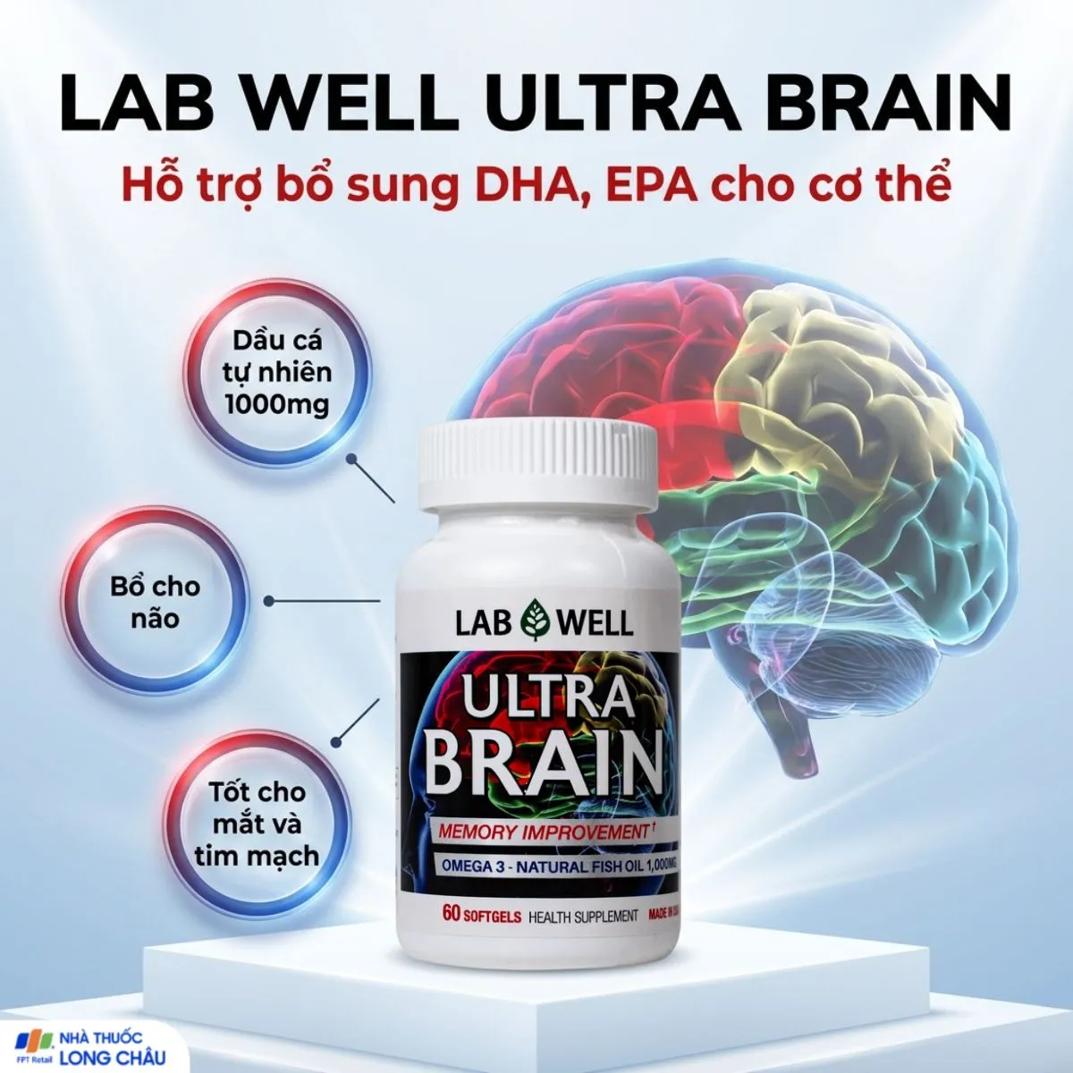 VIÊN UỐNG BỔ NÃO LAB WELL ULTRA BRAIN 60V 2