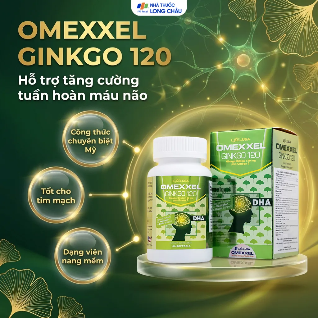 VIÊN UỐNG BỔ NÃO OMEXXEL GINKGO 120 60V 2