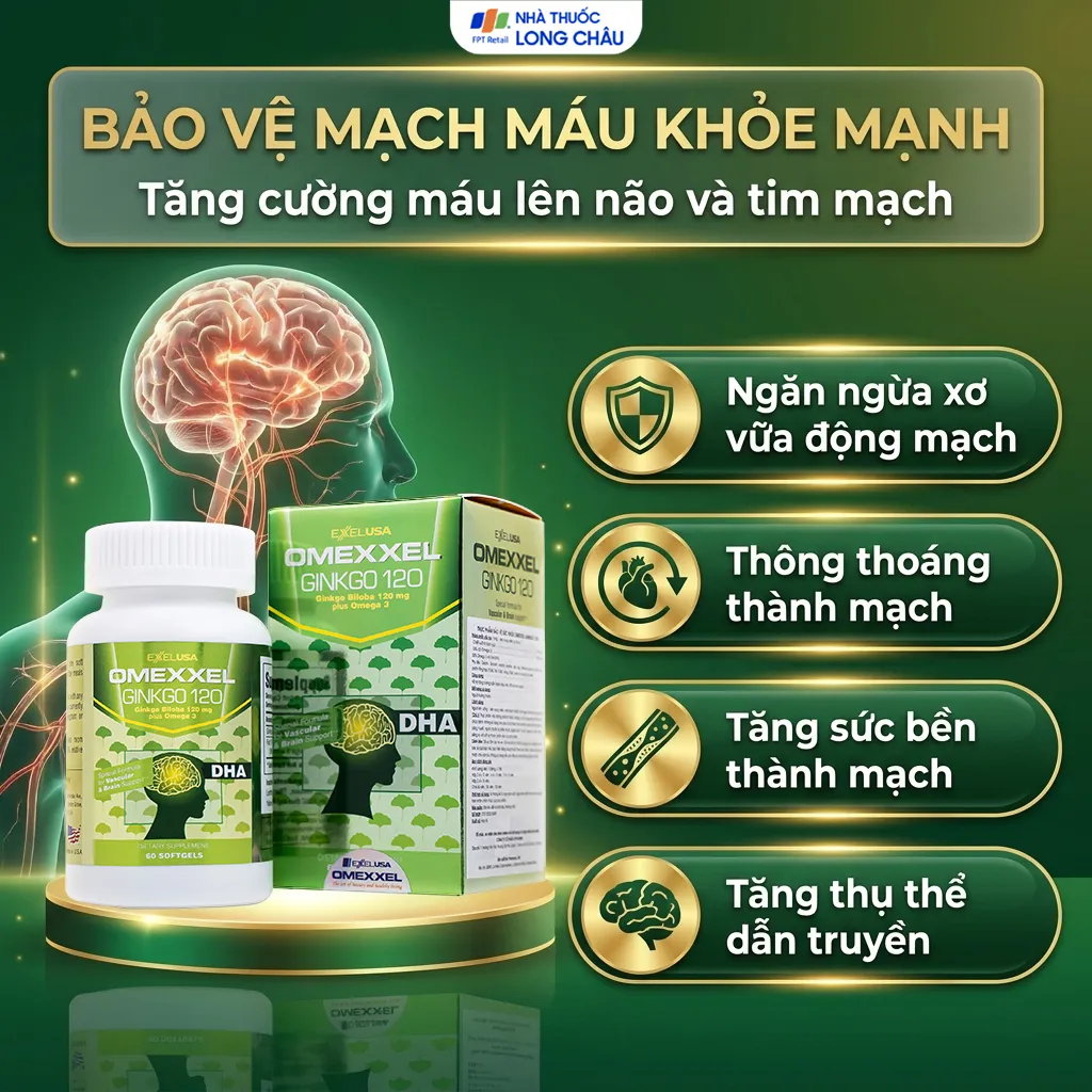 VIÊN UỐNG BỔ NÃO OMEXXEL GINKGO 120 60V 4