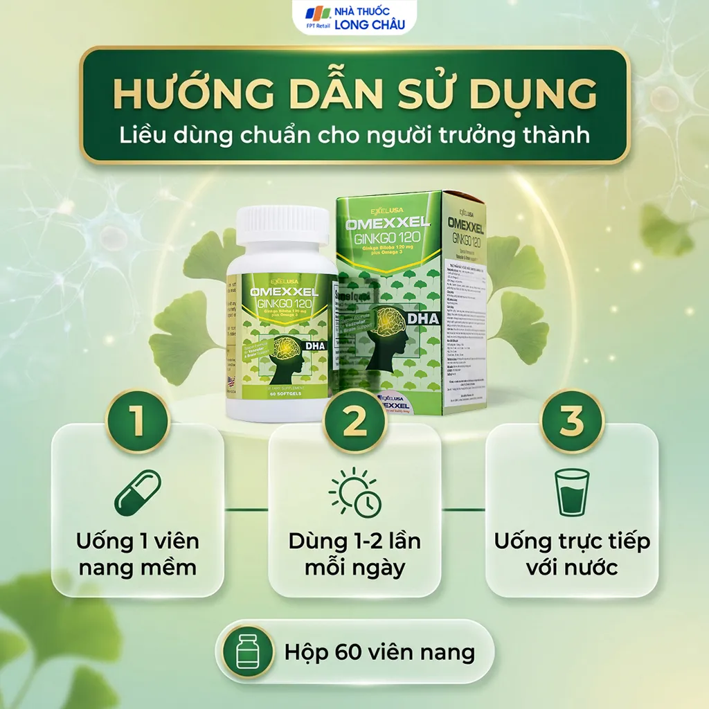 VIÊN UỐNG BỔ NÃO OMEXXEL GINKGO 120 60V 5