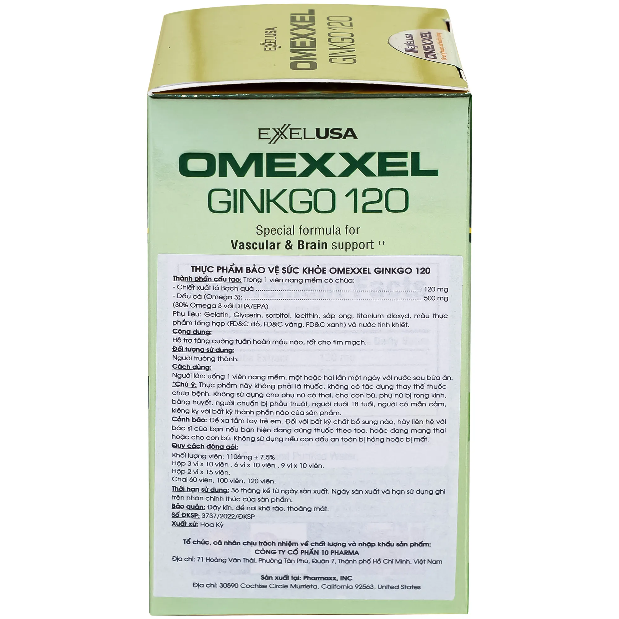 VIÊN UỐNG BỔ NÃO OMEXXEL GINKGO 120 60V 11