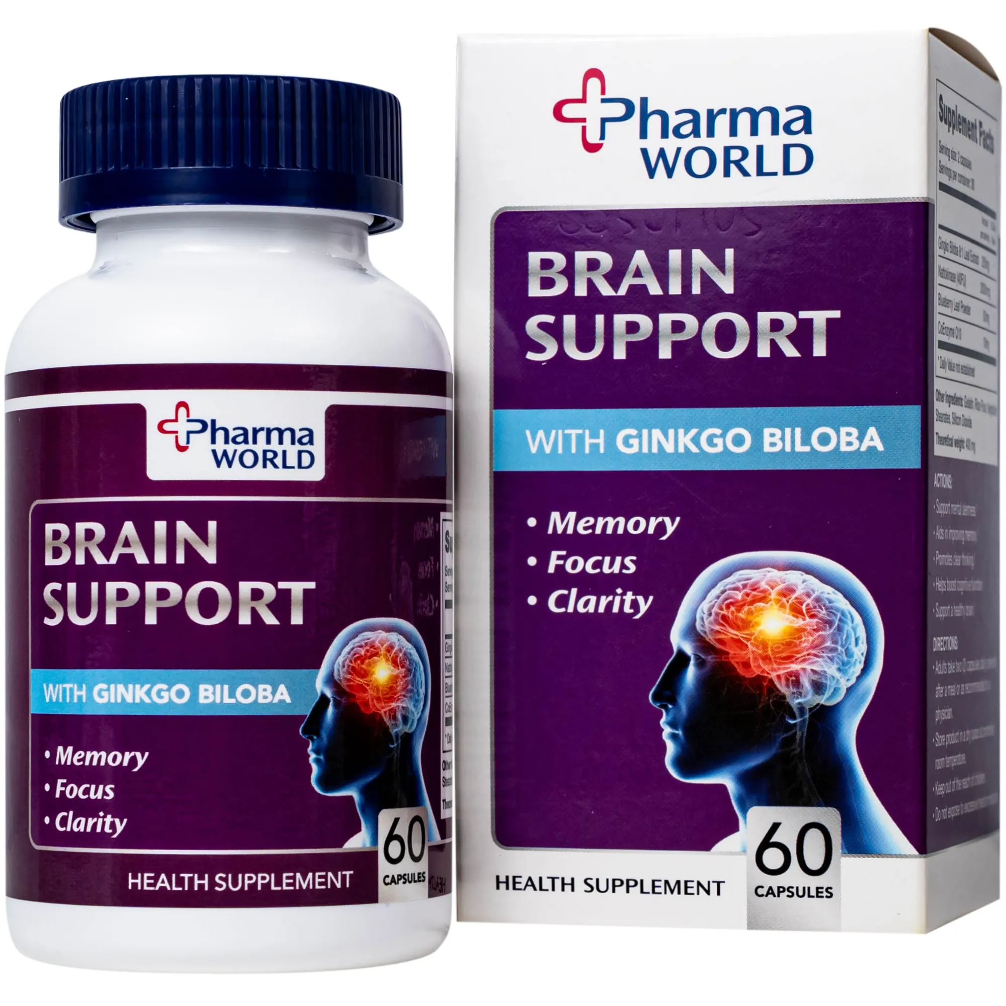 VIÊN UỐNG BỔ NÃO PHARMA WORLD BRAIN SUPPORT 60V