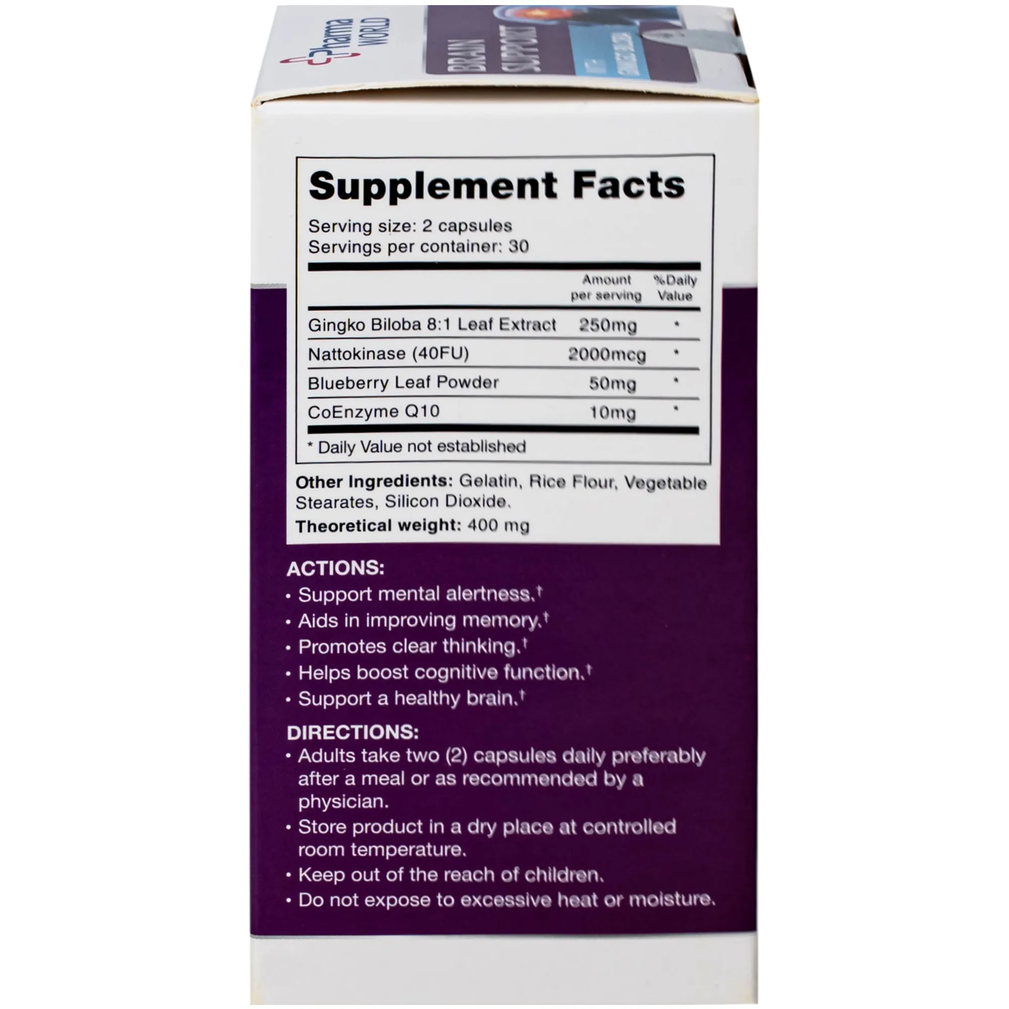 VIÊN UỐNG BỔ NÃO PHARMA WORLD BRAIN SUPPORT 60V 9