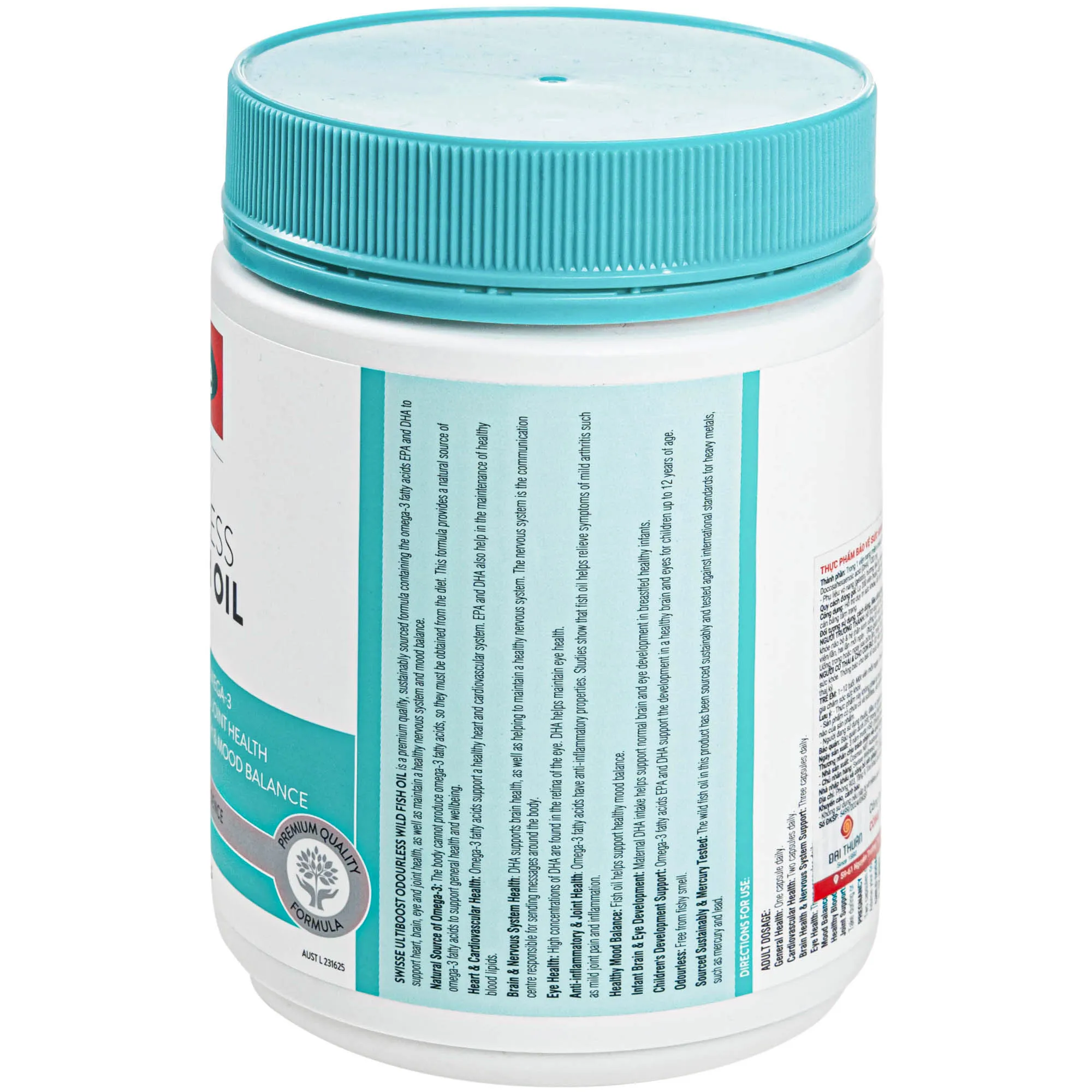 VIÊN UỐNG BỔ NÃO SWISSE ULTIBOOST ODOURLESS WILD FISH OIL 1000MG 400V 7