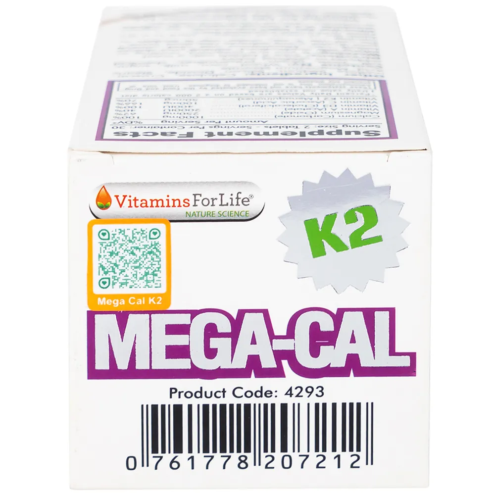 VIÊN UỐNG BỔ SUNG CALCI MEGA-CAL 1000 K2 VITAMINS FOR LIFE 60V 11