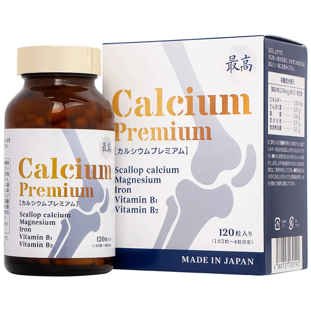 VIÊN UỐNG BỔ SUNG CANXI, GIẢM NGUY CƠ LOÃNG XƯƠNG CALCIUM PREMIUM JPANWELL 120V