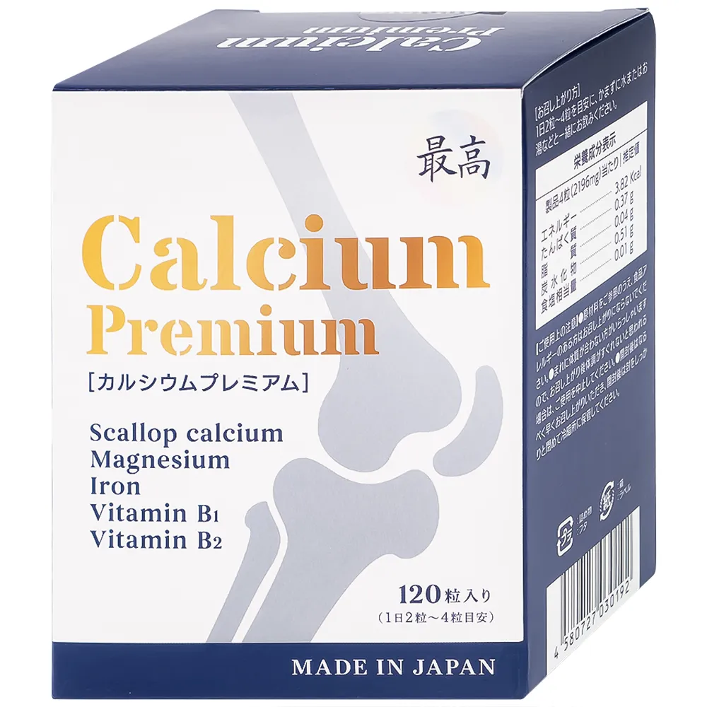 VIÊN UỐNG BỔ SUNG CANXI, GIẢM NGUY CƠ LOÃNG XƯƠNG CALCIUM PREMIUM JPANWELL 120V 8