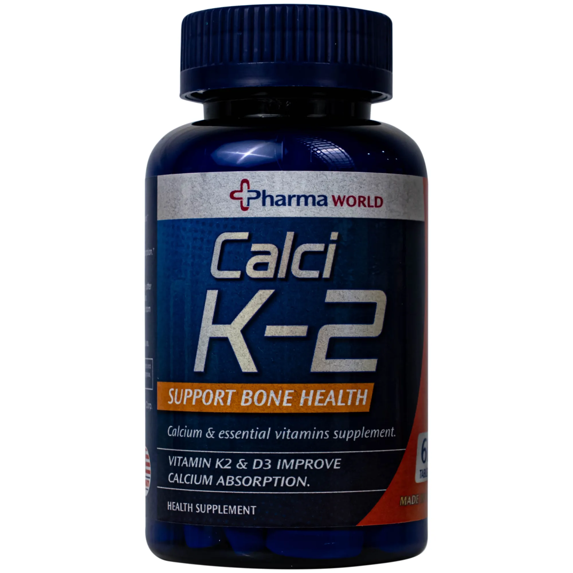 VIÊN UỐNG BỔ SUNG CANXI, GIẢM NGUY CƠ LOÃNG XƯƠNG PHARMA WORLD CALCI K-2 60V 10