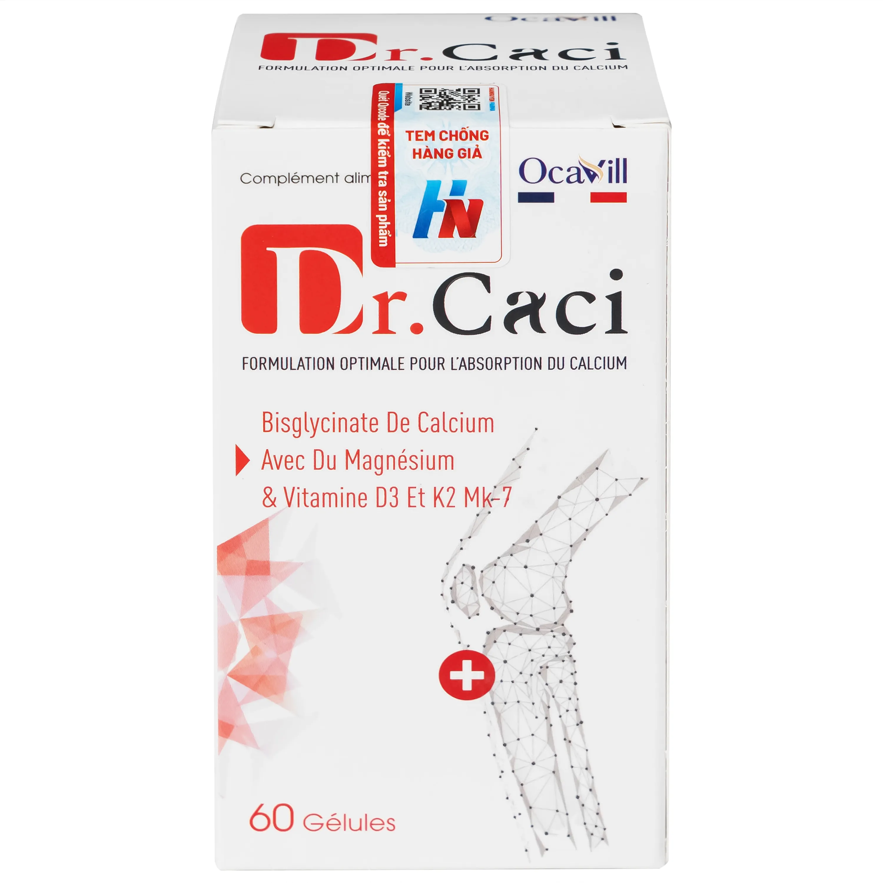 VIÊN UỐNG BỔ SUNG CANXI, GIẢM NGUY CƠ LOÃNG XƯƠNG DR.CACI OCAVILL 60V 7