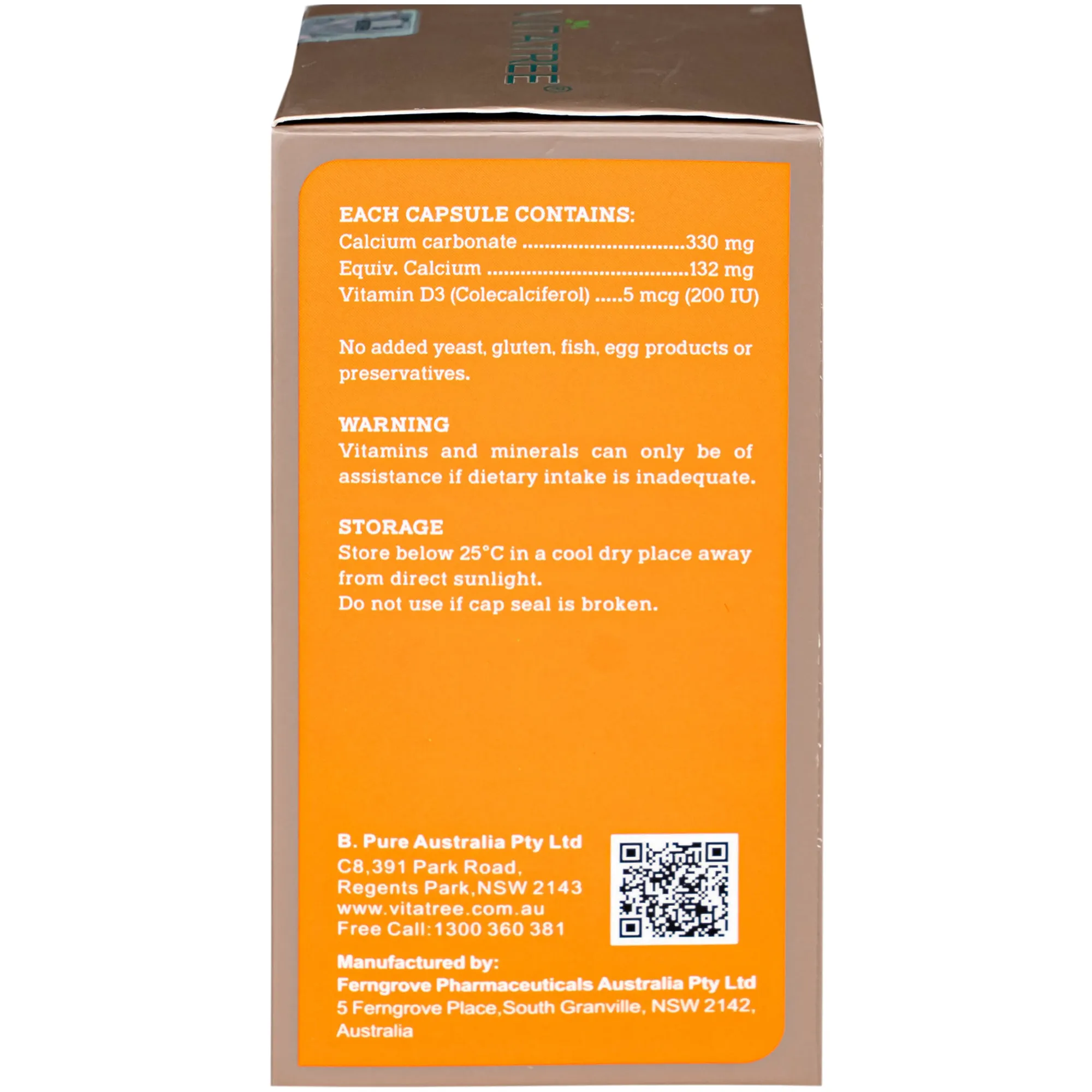 VIÊN UỐNG BỔ SUNG CANXI, VITAMIN D3, GIÚP XƯƠNG RĂNG CHẮC KHOẺ VITATREE KIDS SUPER MILKY CALCIUM 330MG PLUS VITAMIN D3 60V 8