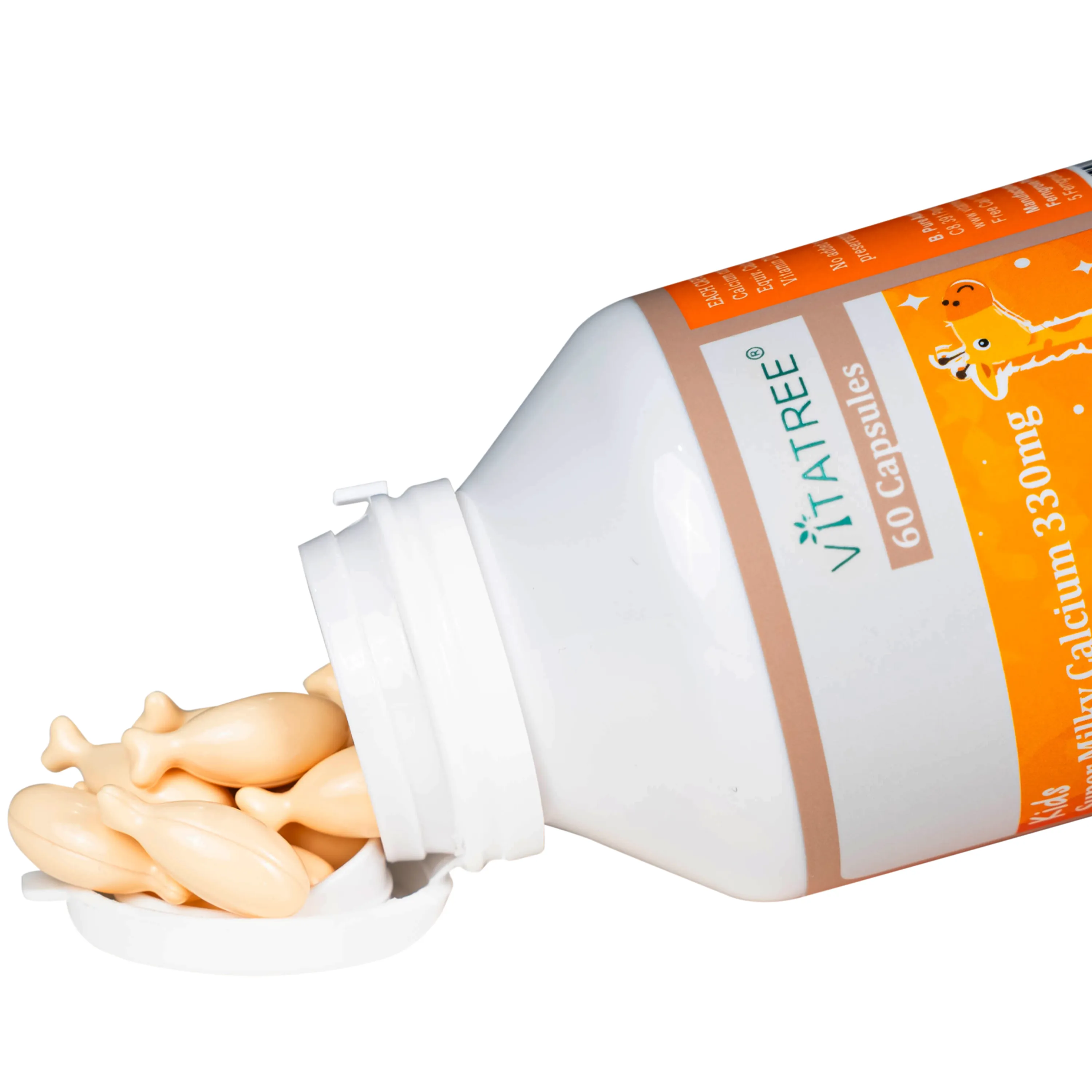 VIÊN UỐNG BỔ SUNG CANXI, VITAMIN D3, GIÚP XƯƠNG RĂNG CHẮC KHOẺ VITATREE KIDS SUPER MILKY CALCIUM 330MG PLUS VITAMIN D3 60V 11