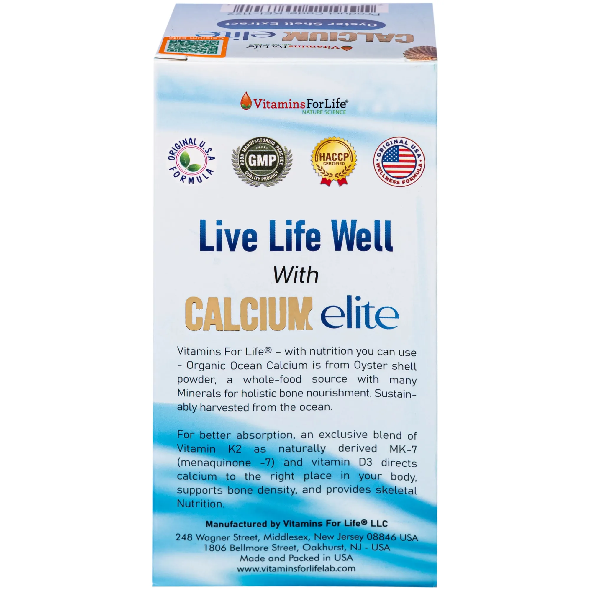 VIÊN UỐNG BỔ SUNG CANXI, VITAMIN D3 VÀ VITAMIN K2 CHO CƠ THỂ, HỖ TRỢ XƯƠNG CHẮC KHOẺ CALCIUMELITE VITAMINS FOR LIFE 60V 10