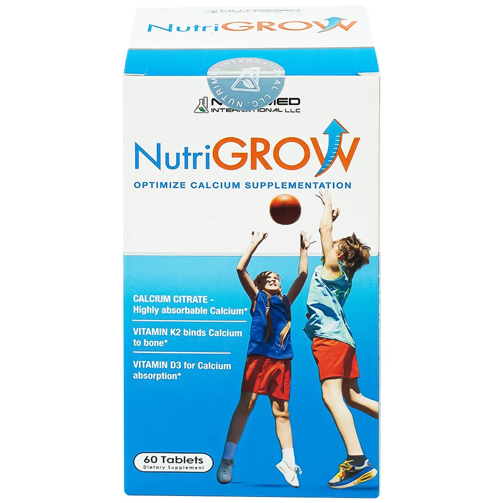 VIÊN UỐNG BỔ SUNG CANXI GIÚP XƯƠNG CHẮC KHỎE NUTRIGROW NUTRIMED 60V 8