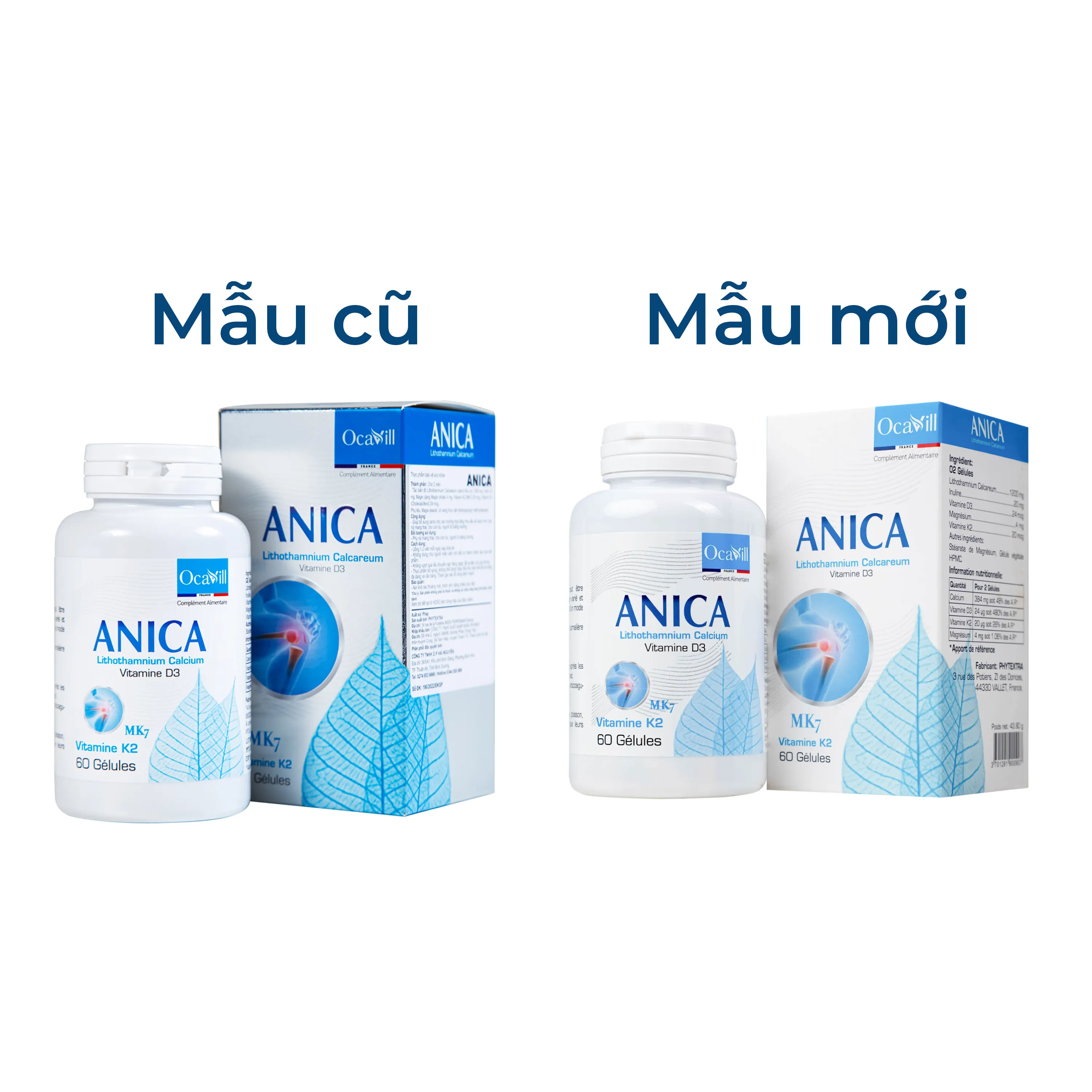 VIÊN UỐNG BỔ SUNG CANXI GIÚP XƯƠNG CHẮC KHỎE ANICA OCAVILL 60V 6
